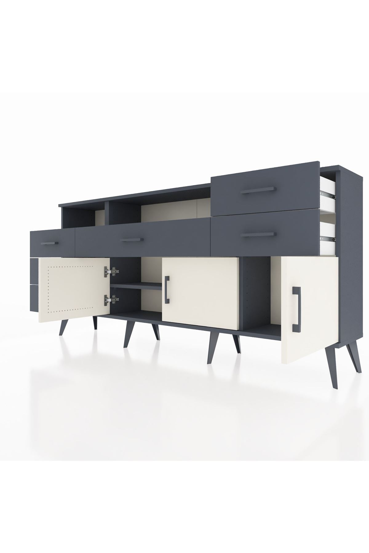 Arges Konsol 3 Raflı 6 Çekmeceli 3 Kapaklı 176x30x83 - S148M014V14A