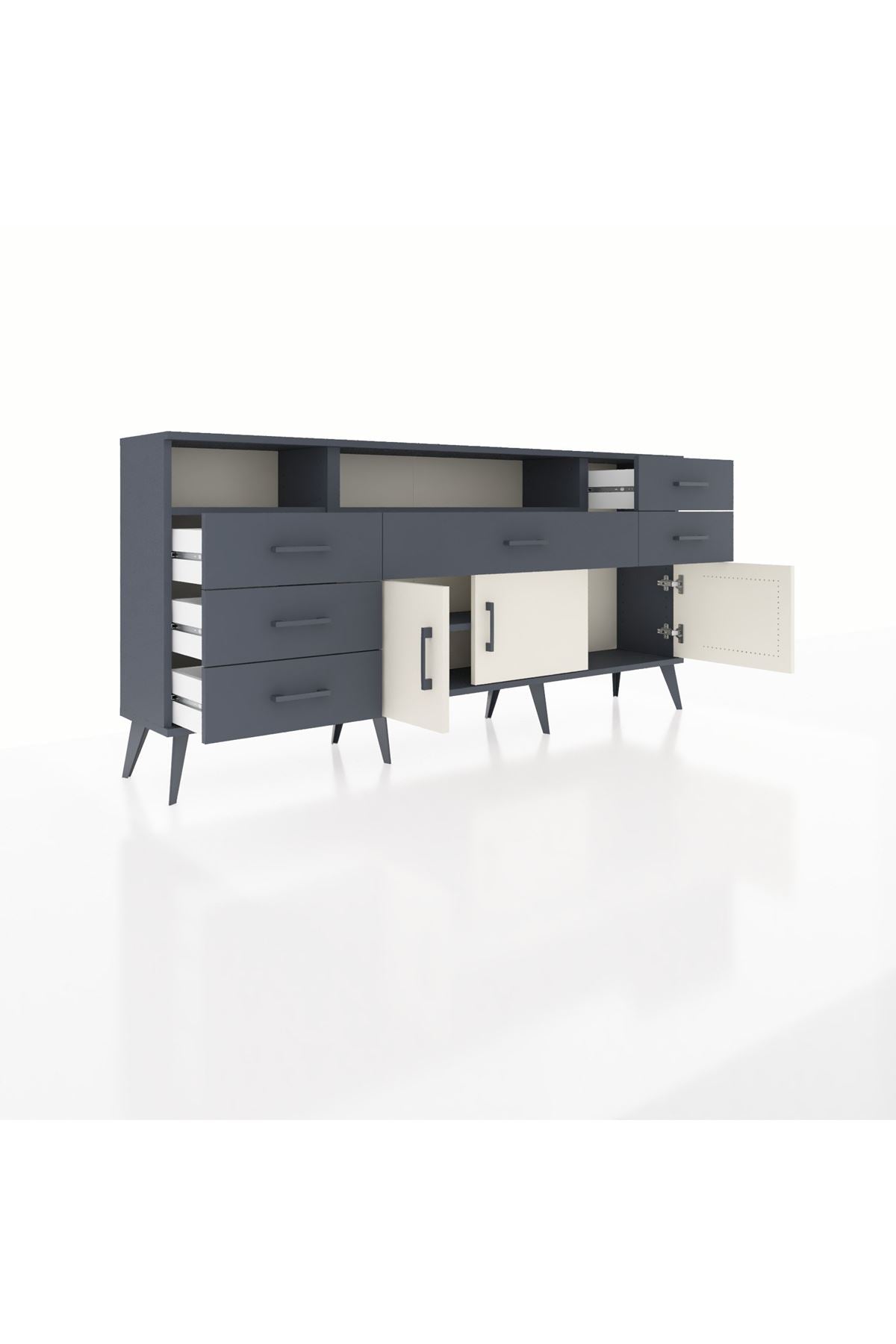 Arges Konsol 3 Raflı 6 Çekmeceli 3 Kapaklı 176x30x83 - S148M014V14A