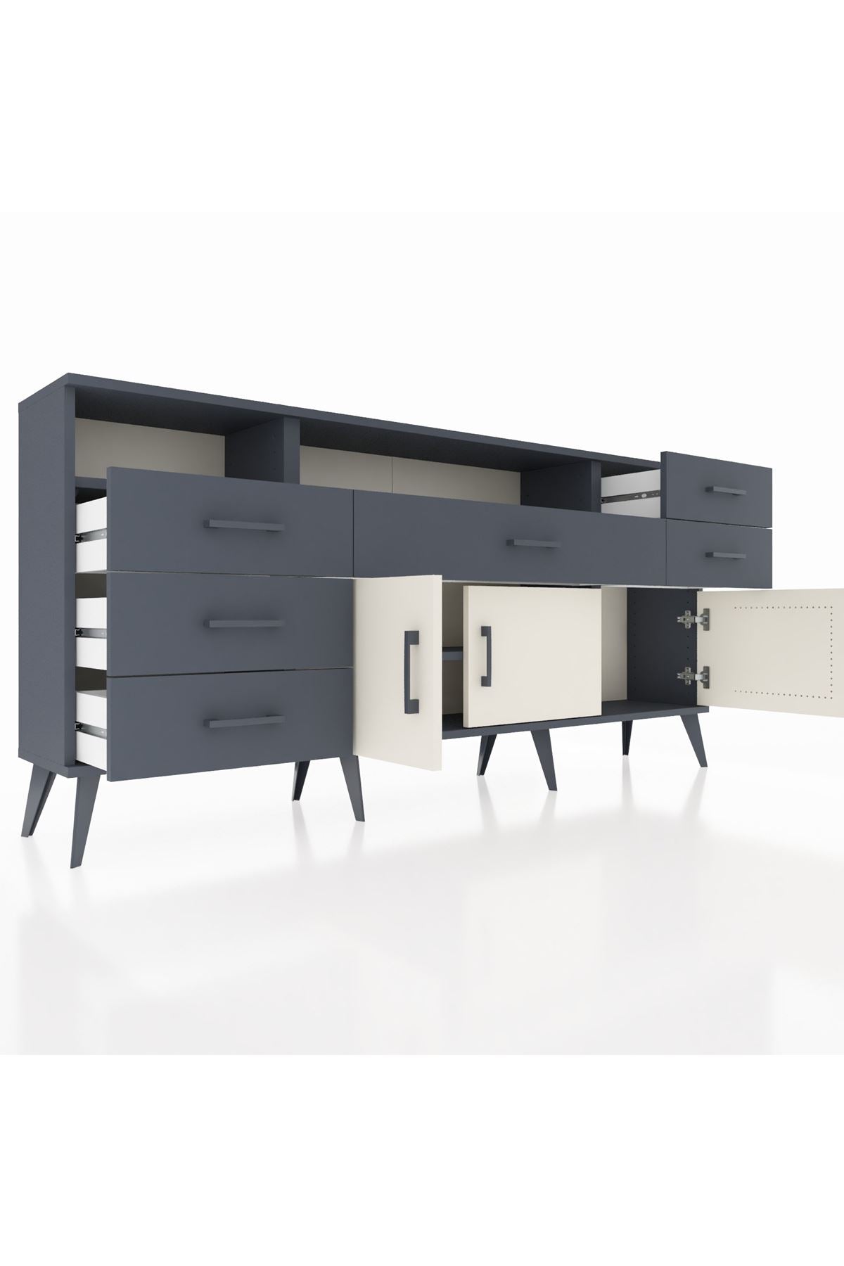 Arges Konsol 3 Raflı 6 Çekmeceli 3 Kapaklı 176x30x83 - S148M014V14A