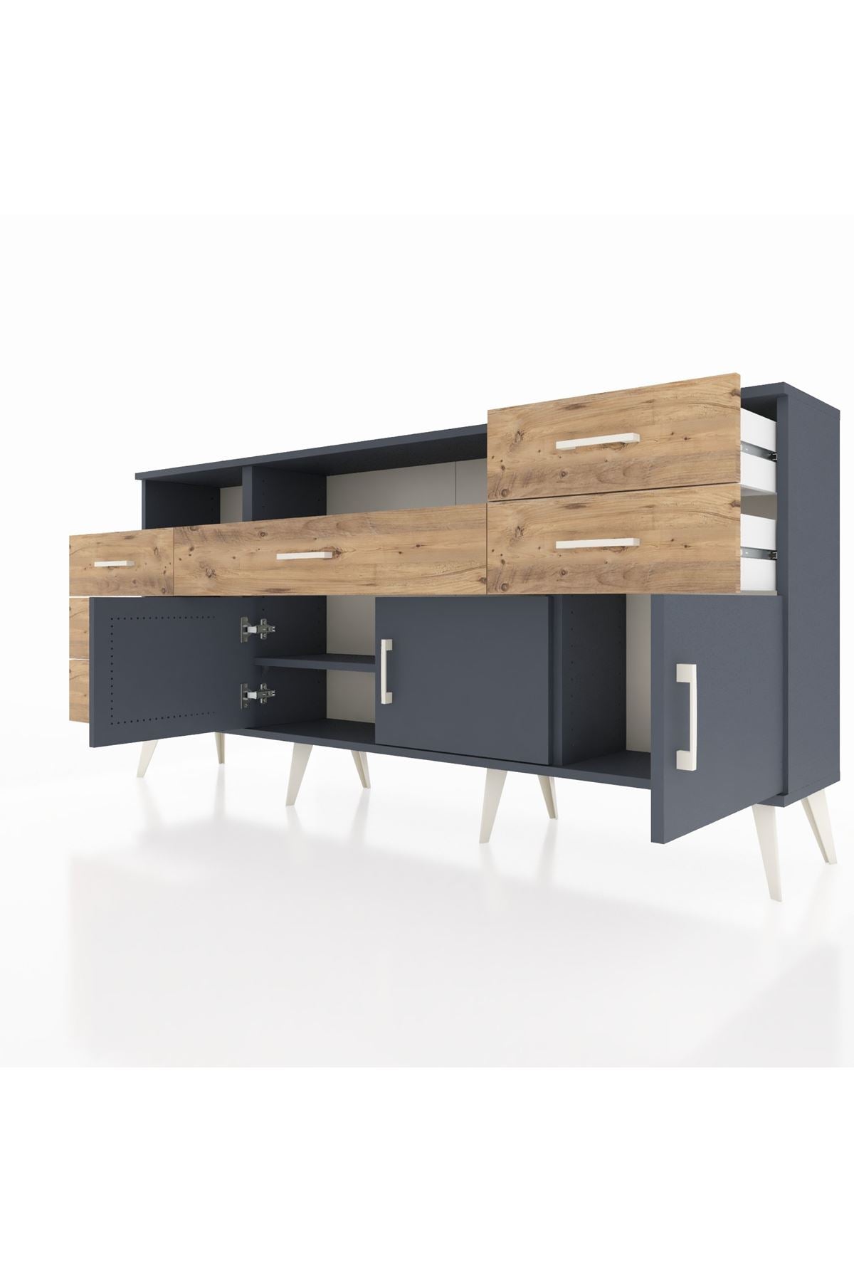 Arges Konsol 3 Raflı 6 Çekmeceli 3 Kapaklı 176x30x83 - S148M014V18A