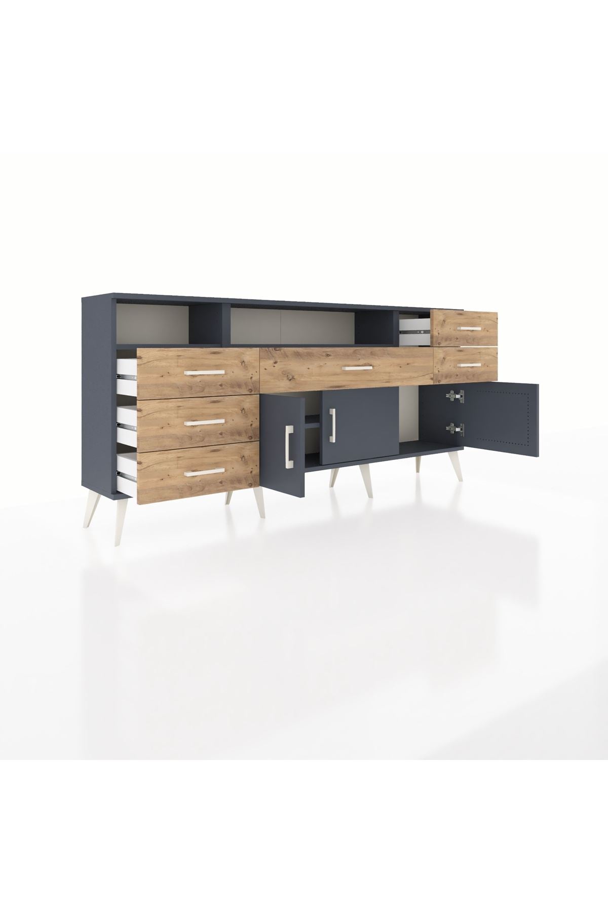 Arges Konsol 3 Raflı 6 Çekmeceli 3 Kapaklı 176x30x83 - S148M014V18A