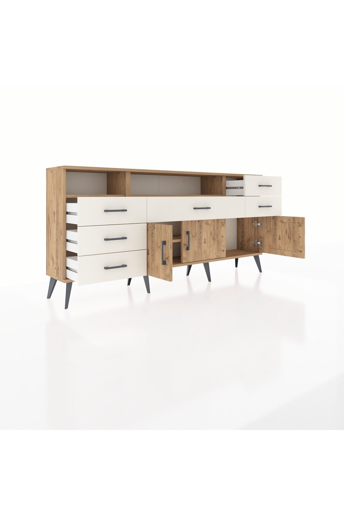 Arges Konsol 3 Raflı 6 Çekmeceli 3 Kapaklı 176x30x83 - S148M014V19A