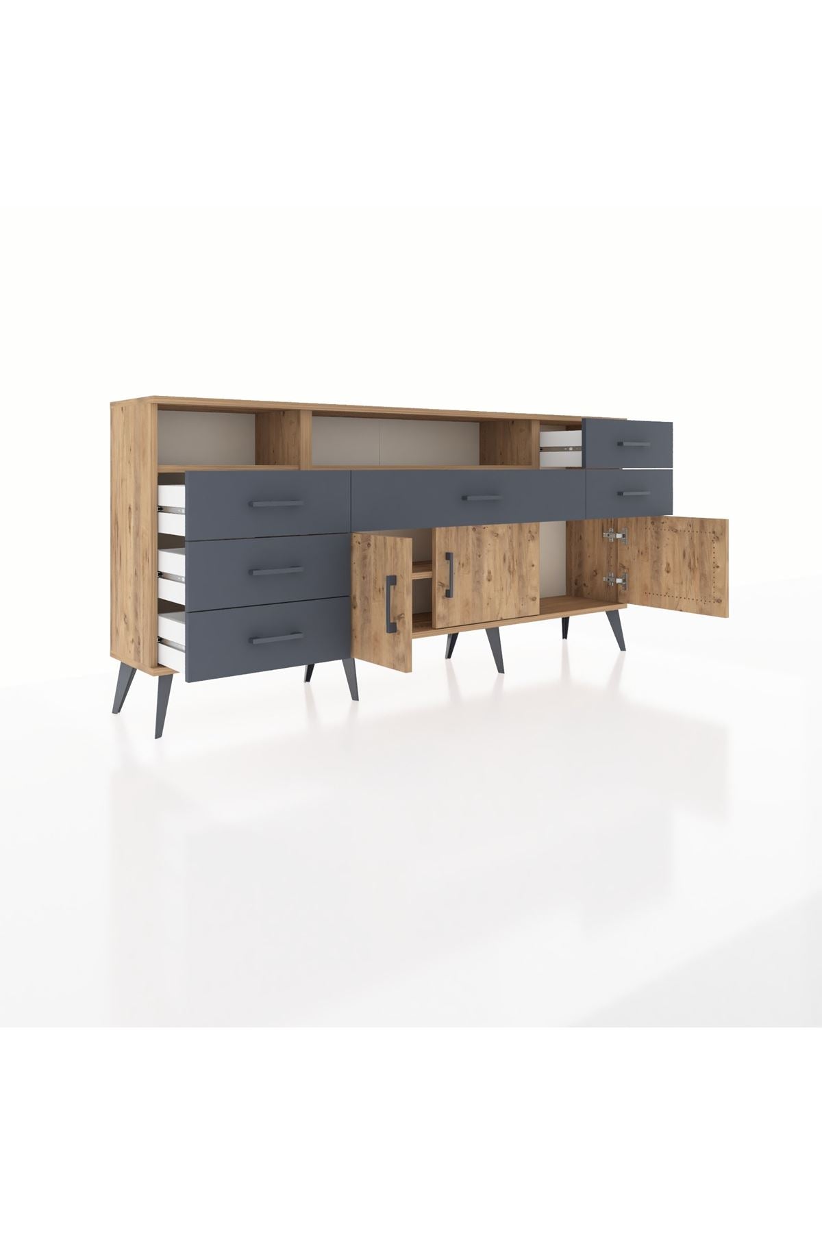 Arges Konsol 3 Raflı 6 Çekmeceli 3 Kapaklı 176x30x83 - S148M014V20A