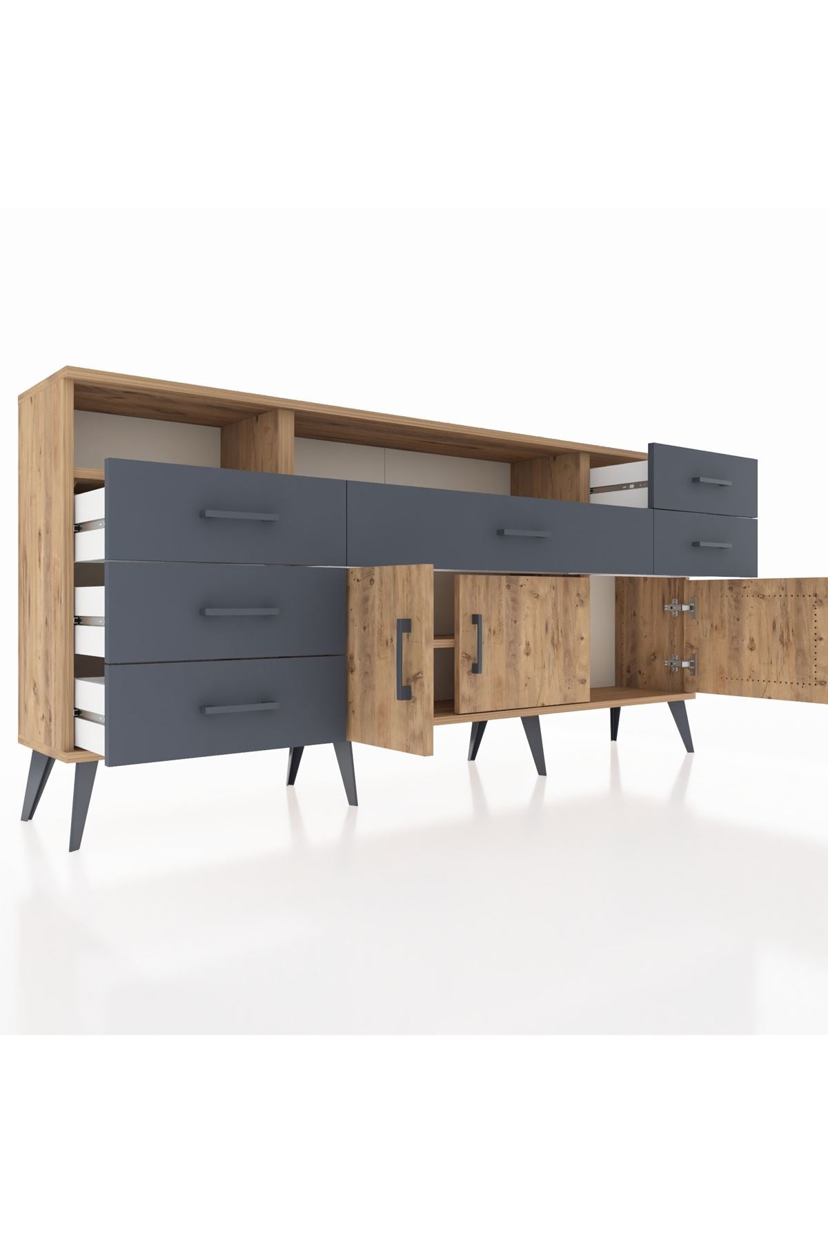 Arges Konsol 3 Raflı 6 Çekmeceli 3 Kapaklı 176x30x83 - S148M014V20A