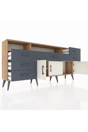 Arges Konsol 3 Raflı 6 Çekmeceli 3 Kapaklı 176x30x83 - S148M014V23A