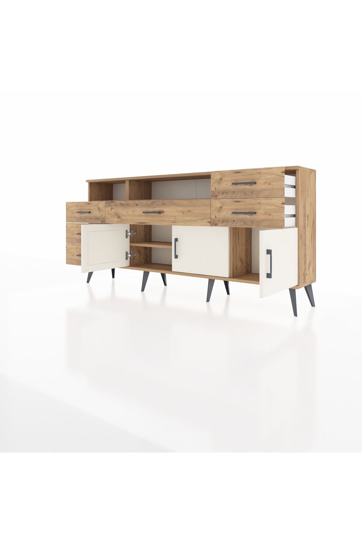 Arges Konsol 3 Raflı 6 Çekmeceli 3 Kapaklı 176x30x83 - S148M014V24A