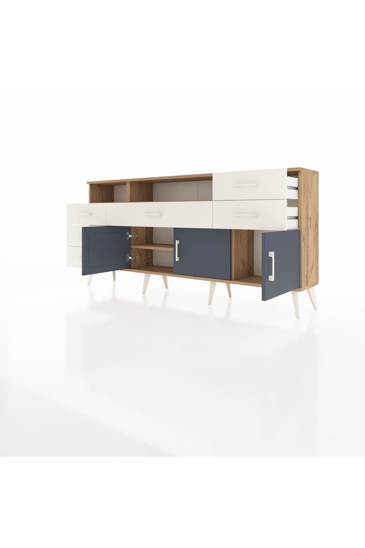 Arges Konsol 3 Raflı 6 Çekmeceli 3 Kapaklı 176x30x83 - S148M014V25A