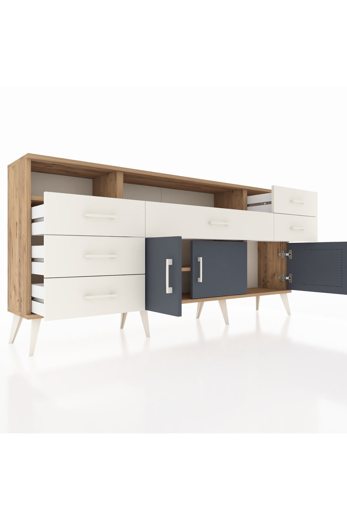 Arges Konsol 3 Raflı 6 Çekmeceli 3 Kapaklı 176x30x83 - S148M014V25A