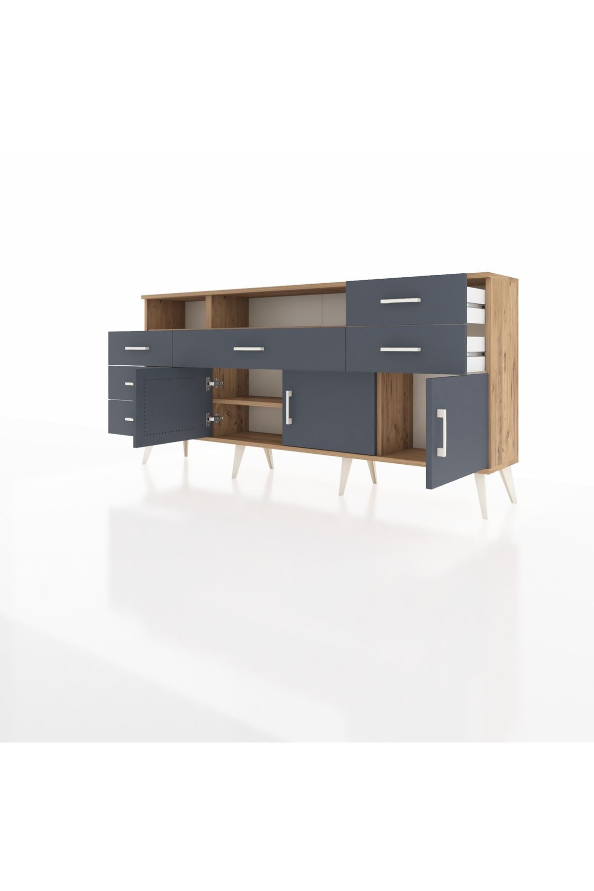 Arges Konsol 3 Raflı 6 Çekmeceli 3 Kapaklı 176x30x83 - S148M014V26A