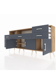 Arges Konsol 3 Raflı 6 Çekmeceli 3 Kapaklı 176x30x83 - S148M014V26A