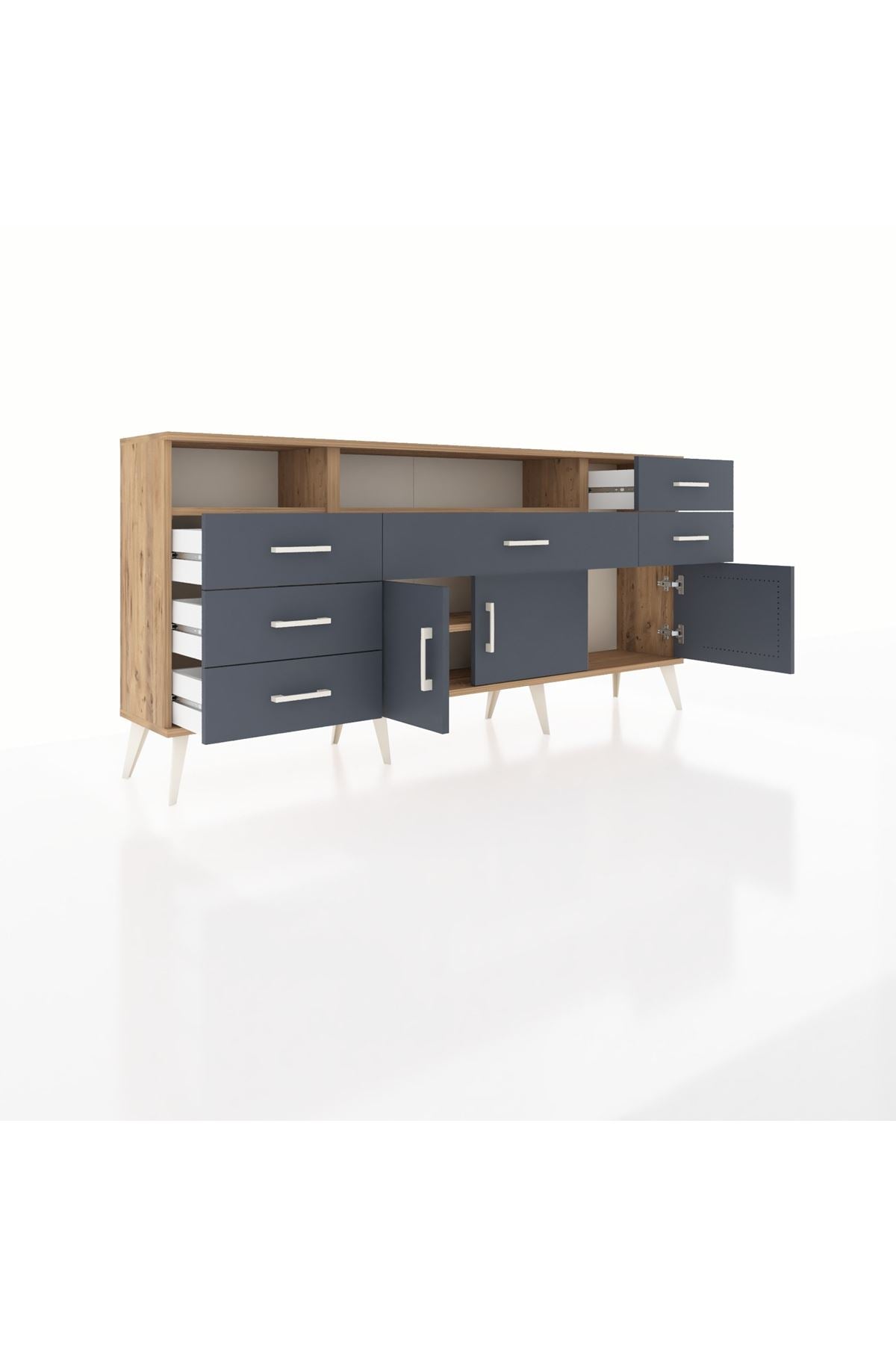 Arges Konsol 3 Raflı 6 Çekmeceli 3 Kapaklı 176x30x83 - S148M014V26A