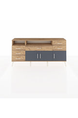 Arges Konsol 3 Raflı 6 Çekmeceli 3 Kapaklı 176x30x83