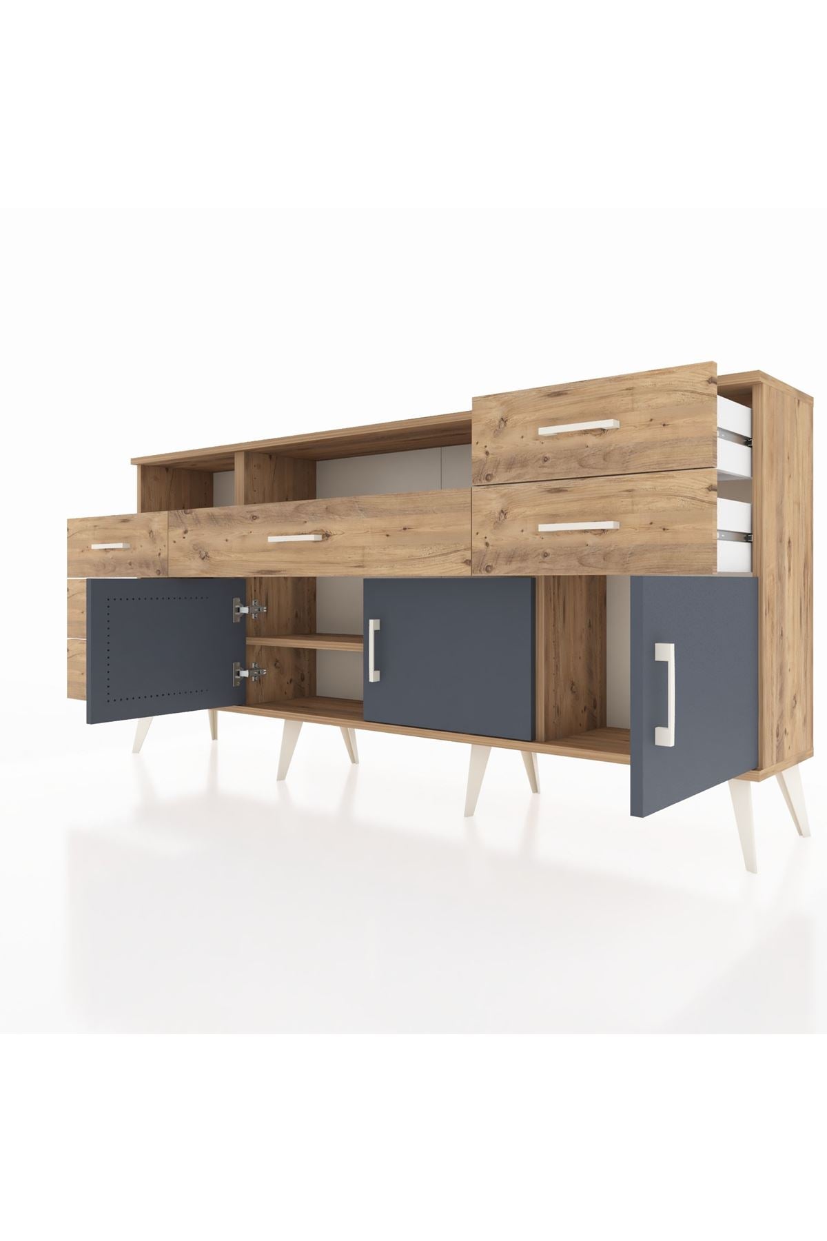 Arges Konsol 3 Raflı 6 Çekmeceli 3 Kapaklı 176x30x83 - S148M014V27A