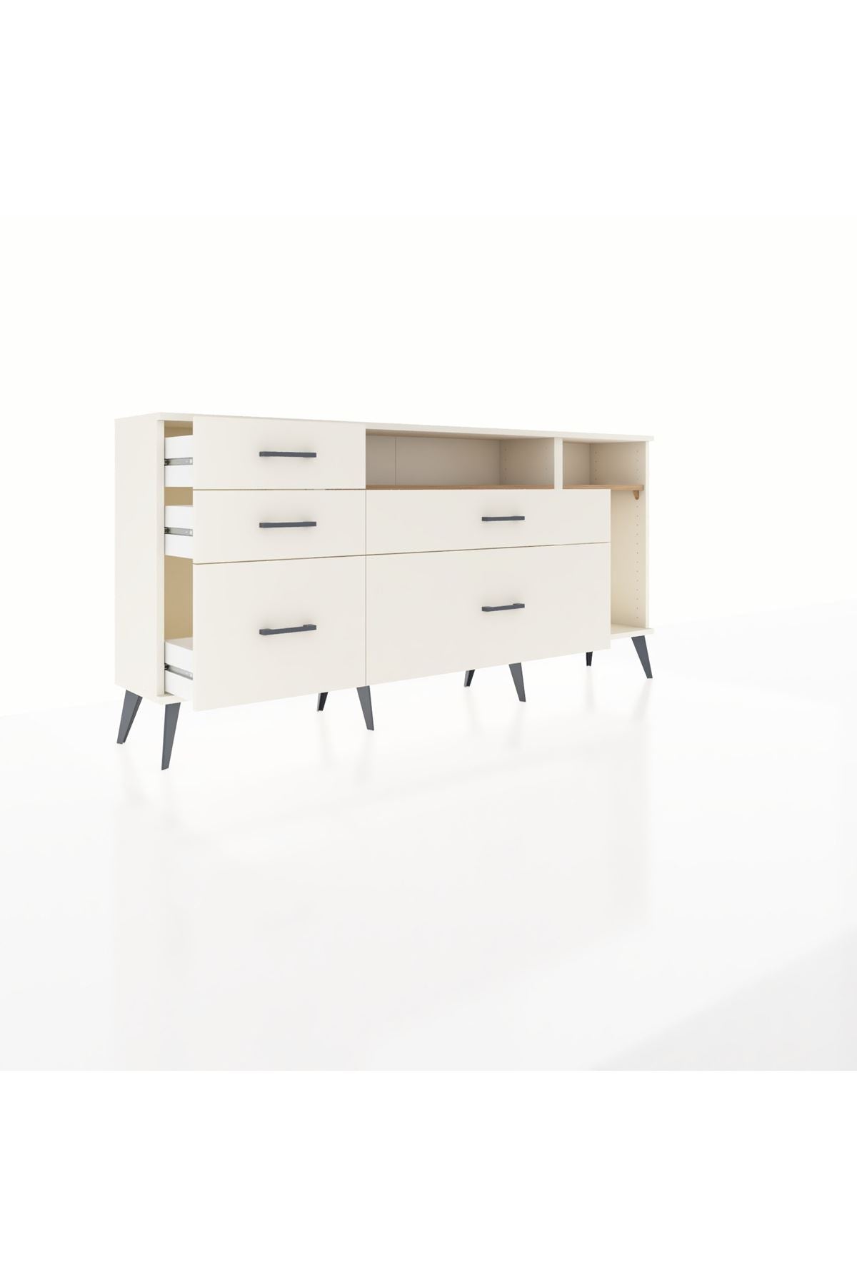 Arges Konsol 2 Raflı 5 Çekmeceli 176x30x83 - S148M015V01A