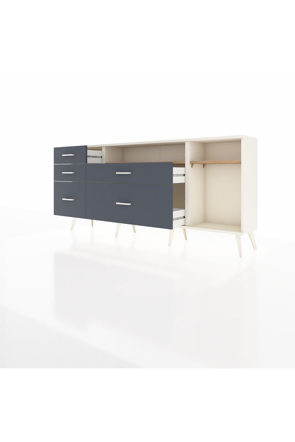 Arges Konsol 2 Raflı 5 Çekmeceli 176x30x83 - S148M015V02A