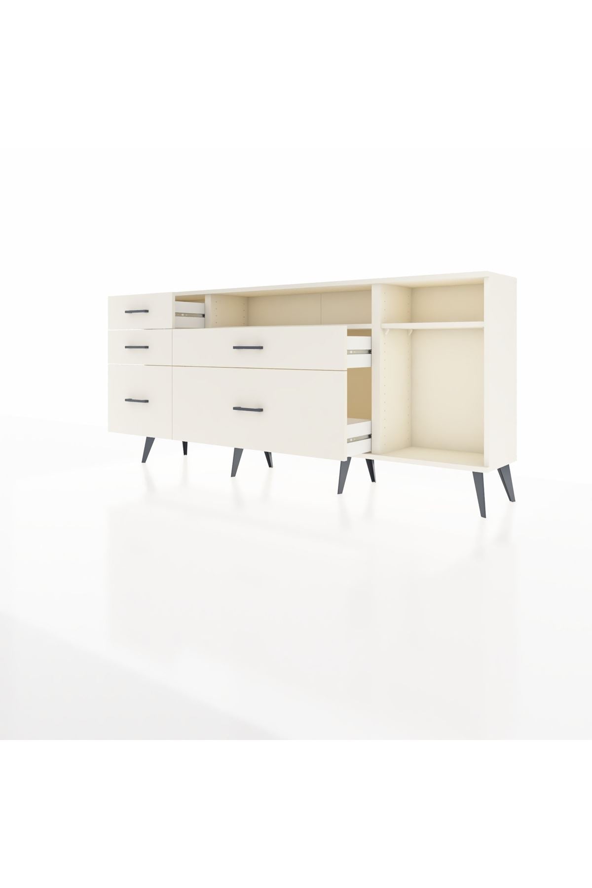 Arges Konsol 2 Raflı 5 Çekmeceli 176x30x83 - S148M015V04A