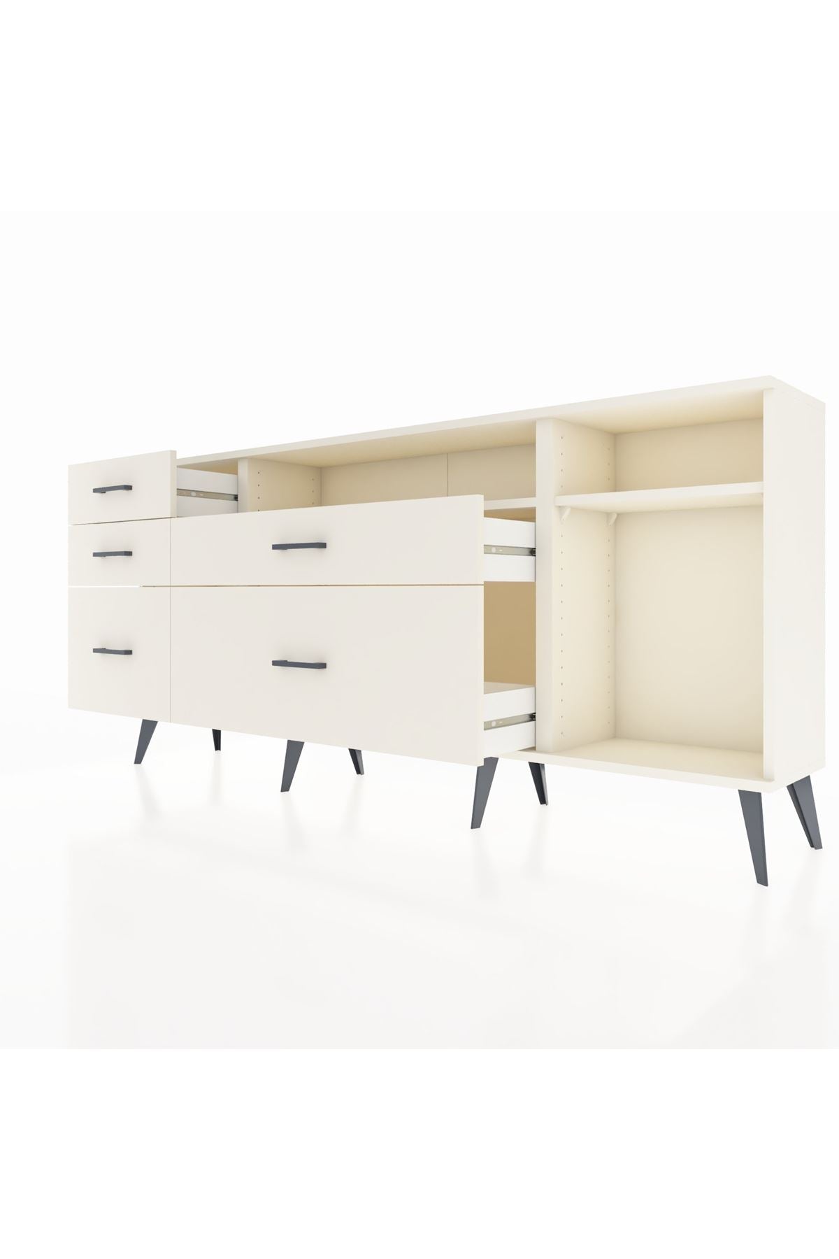 Arges Konsol 2 Raflı 5 Çekmeceli 176x30x83 - S148M015V04A