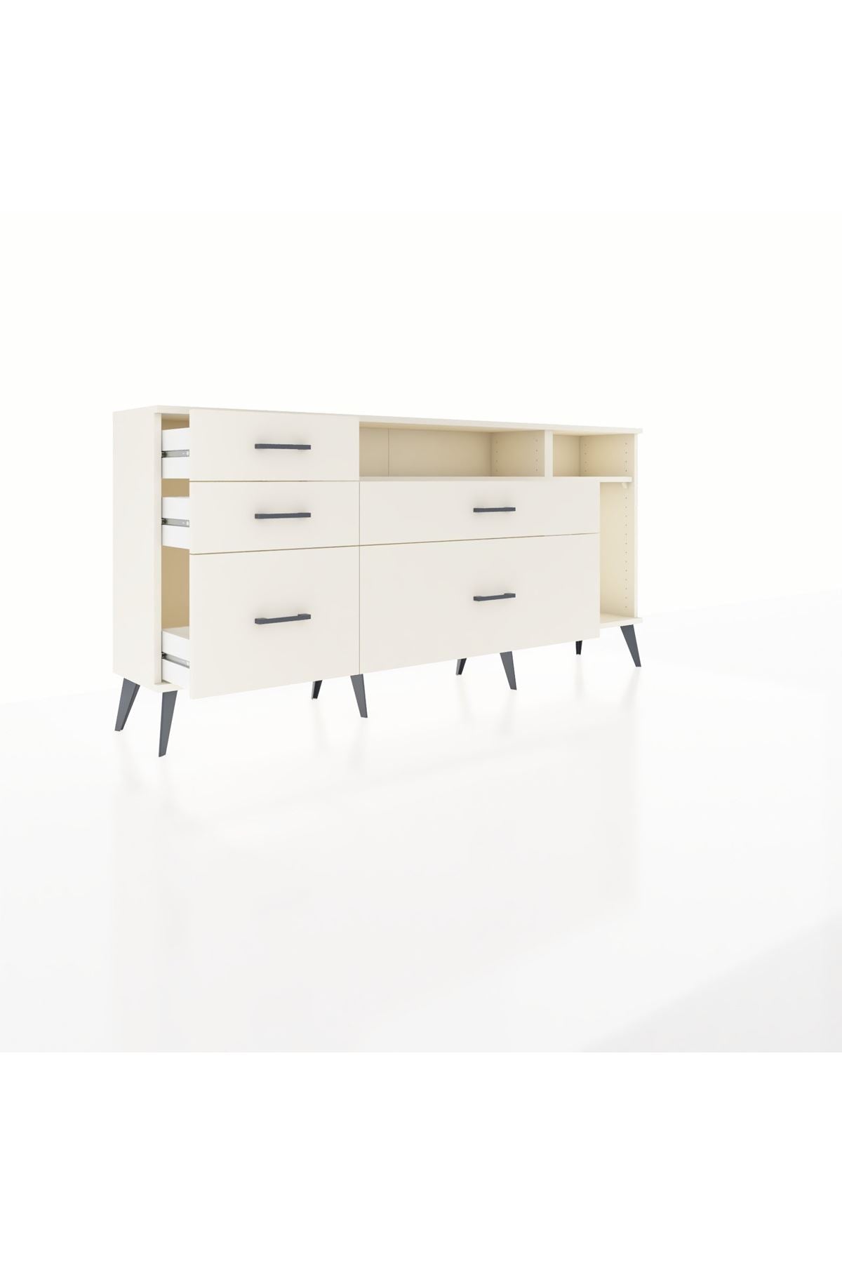 Arges Konsol 2 Raflı 5 Çekmeceli 176x30x83 - S148M015V04A