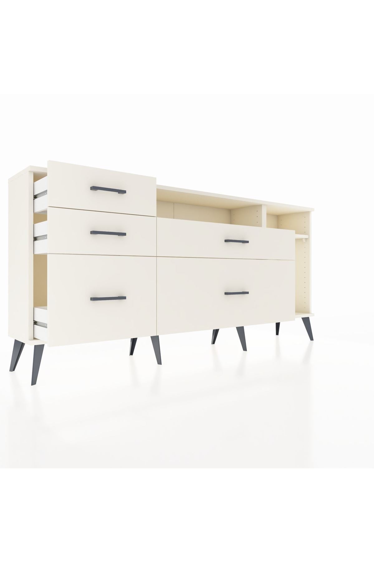 Arges Konsol 2 Raflı 5 Çekmeceli 176x30x83 - S148M015V04A