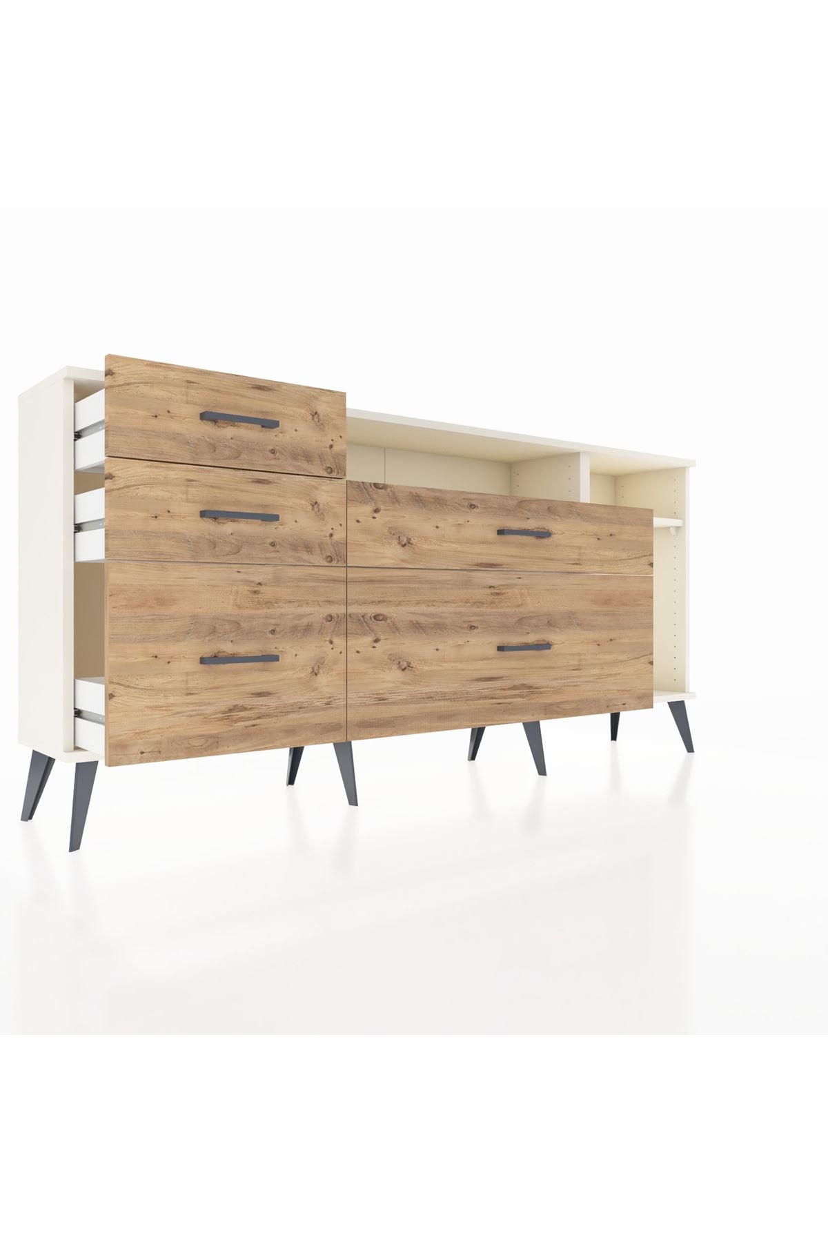 Arges Konsol 2 Raflı 5 Çekmeceli 176x30x83 - S148M015V06A