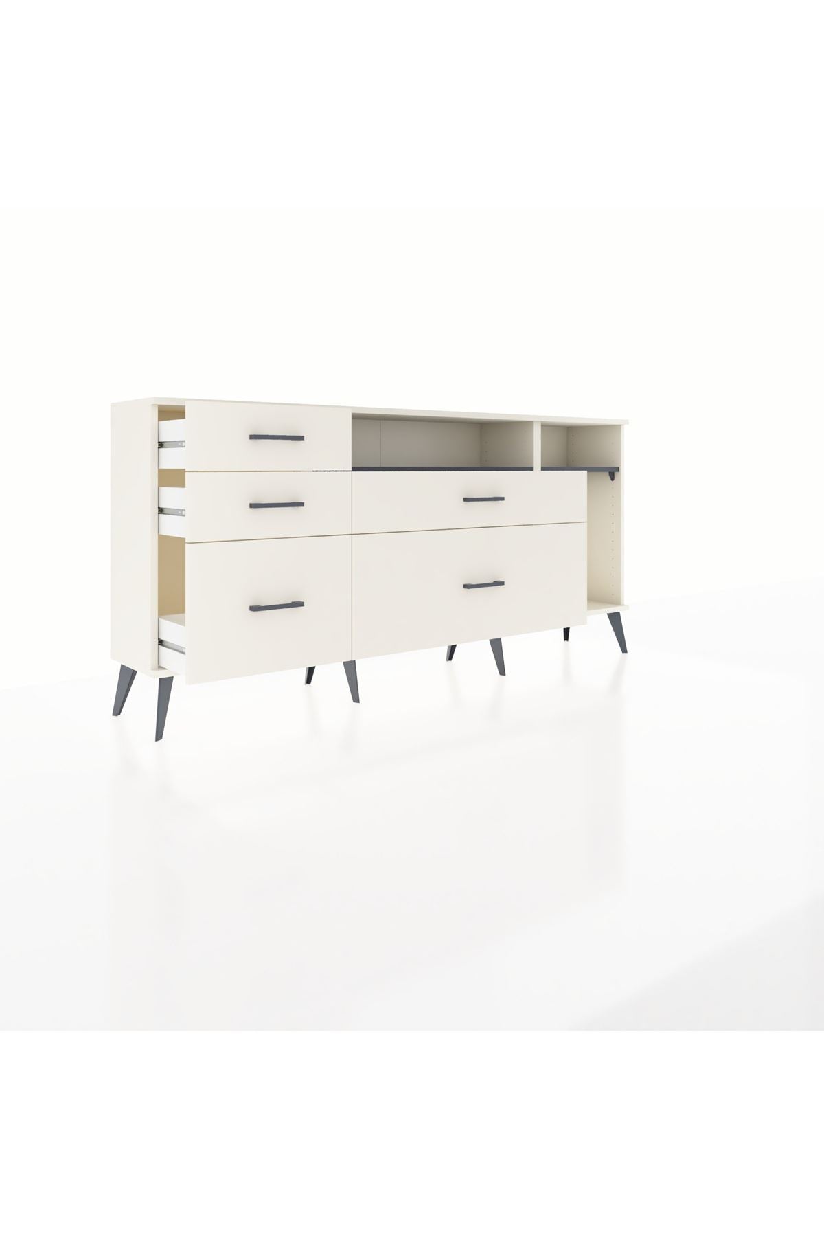 Arges Konsol 2 Raflı 5 Çekmeceli 176x30x83 - S148M015V07A