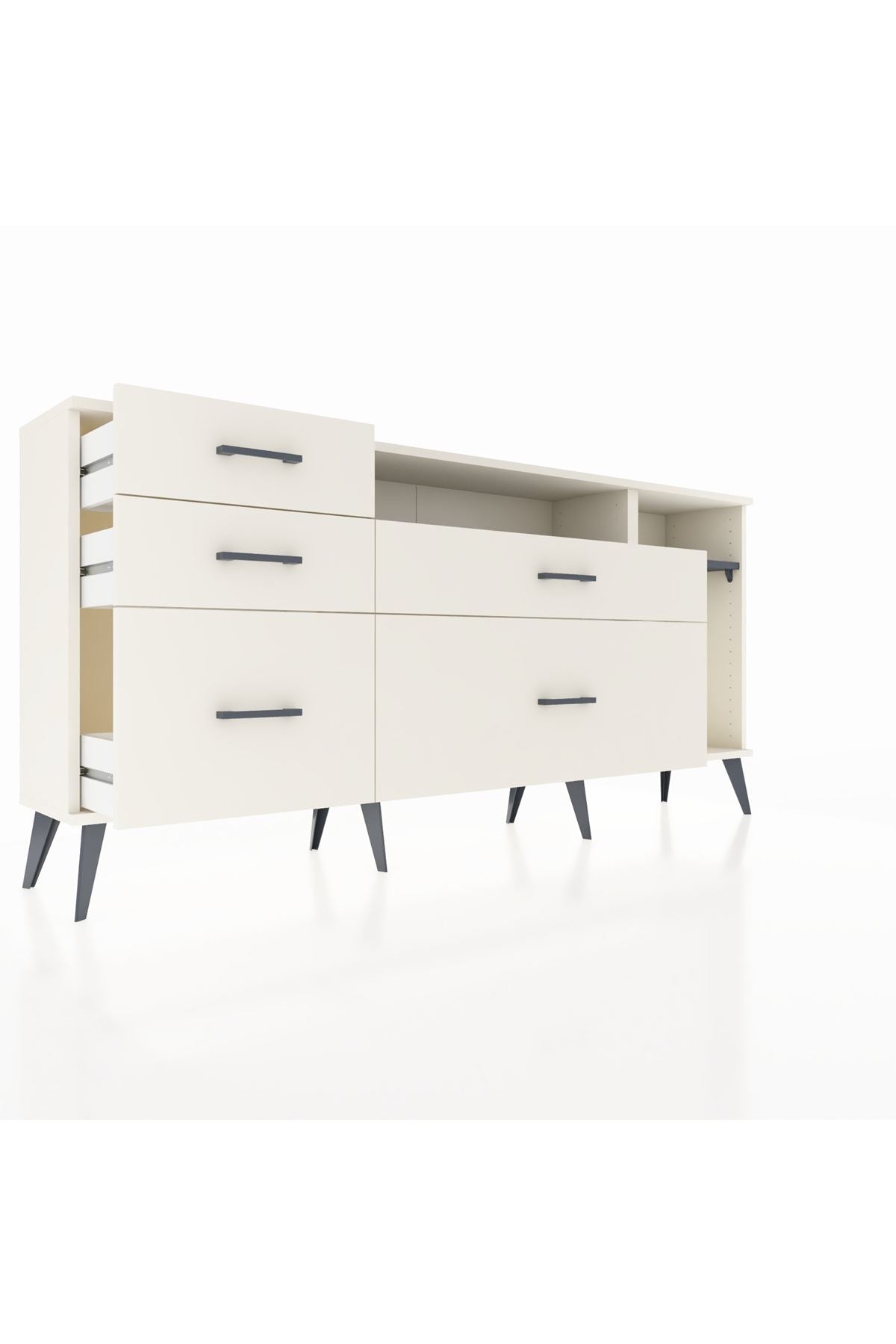 Arges Konsol 2 Raflı 5 Çekmeceli 176x30x83 - S148M015V07A