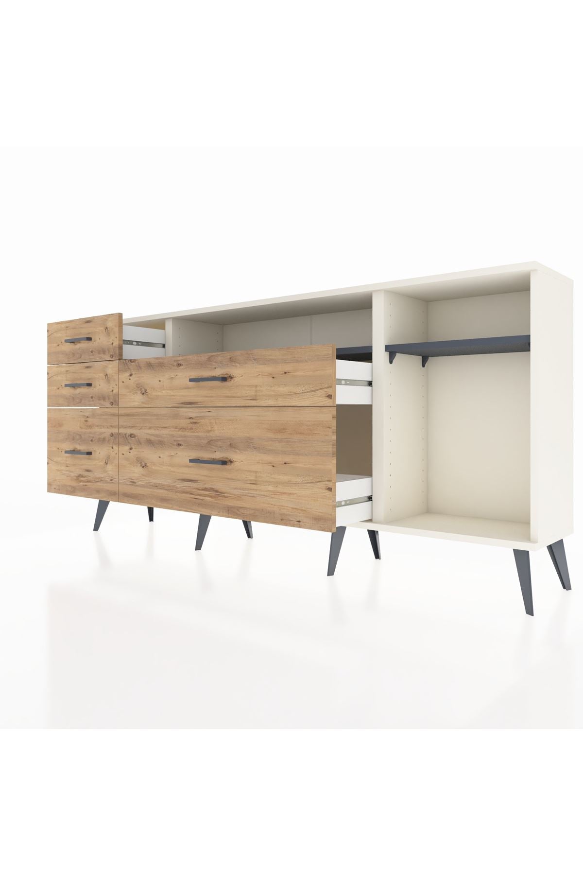 Arges Konsol 2 Raflı 5 Çekmeceli 176x30x83 - S148M015V09A