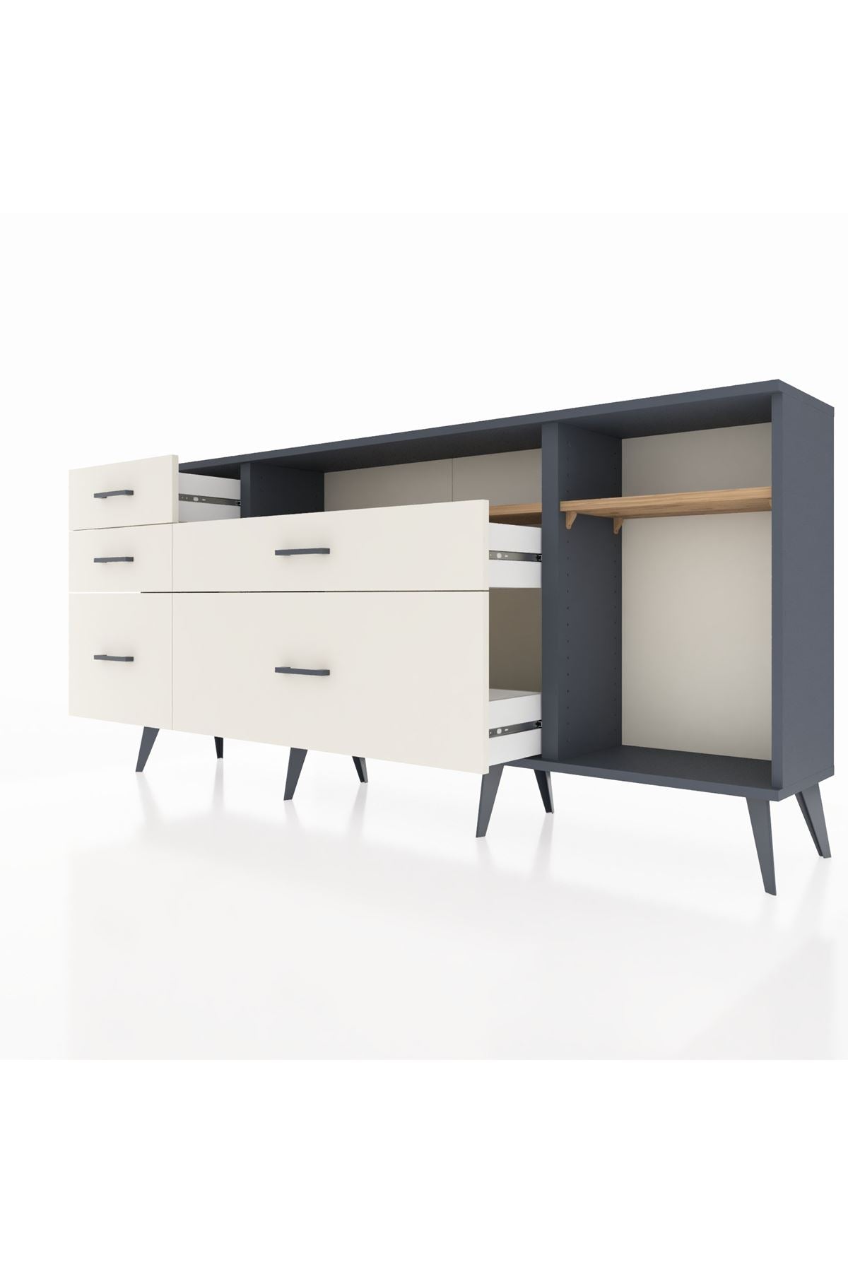 Arges Konsol 2 Raflı 5 Çekmeceli 176x30x83 - S148M015V10A