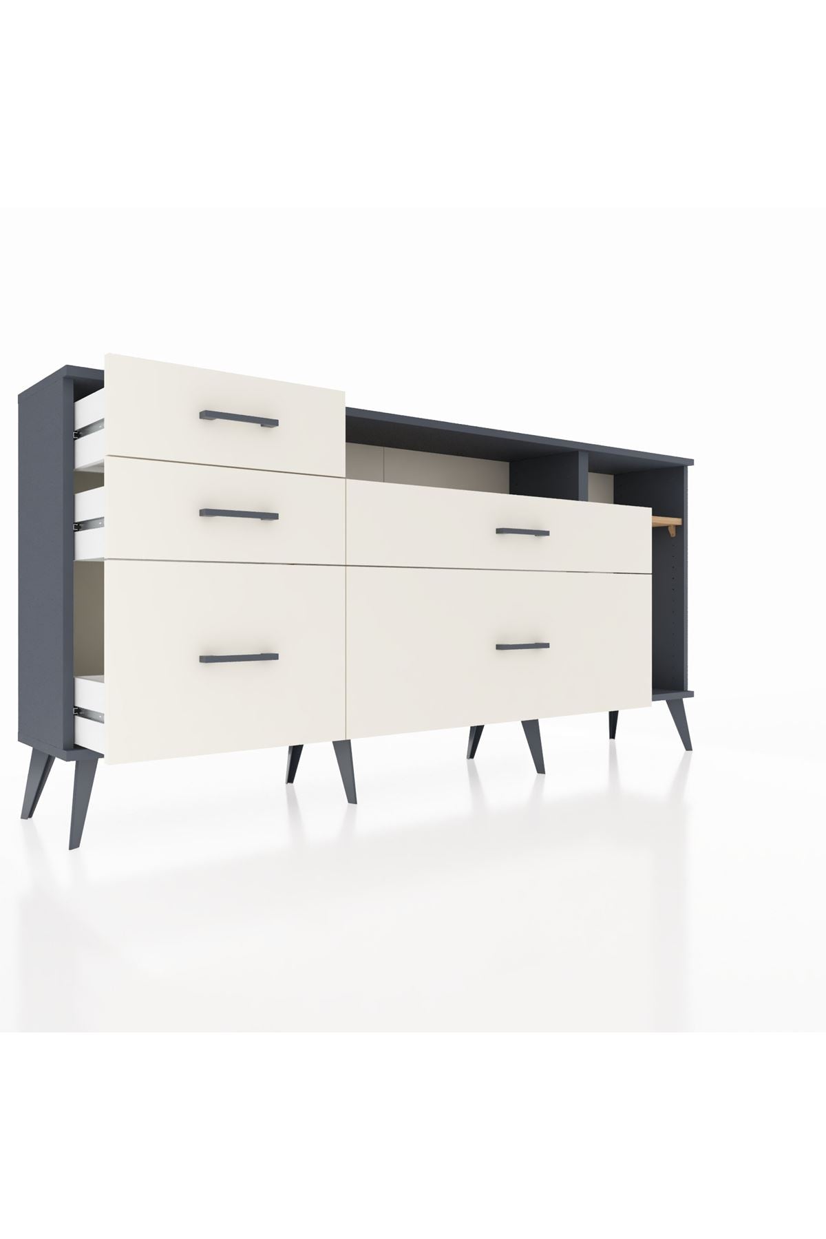 Arges Konsol 2 Raflı 5 Çekmeceli 176x30x83 - S148M015V10A