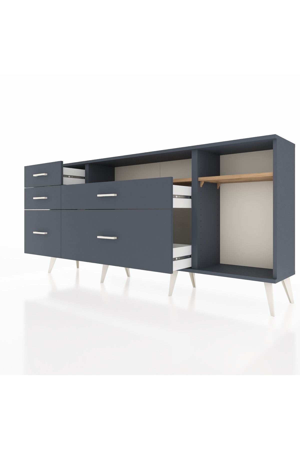 Arges Konsol 2 Raflı 5 Çekmeceli 176x30x83 - S148M015V11A