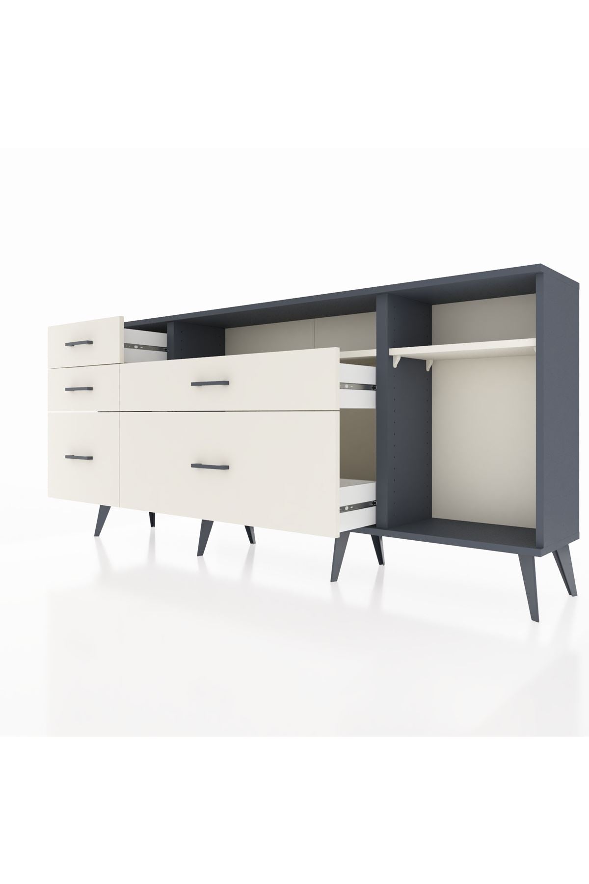 Arges Konsol 2 Raflı 5 Çekmeceli 176x30x83 - S148M015V13A