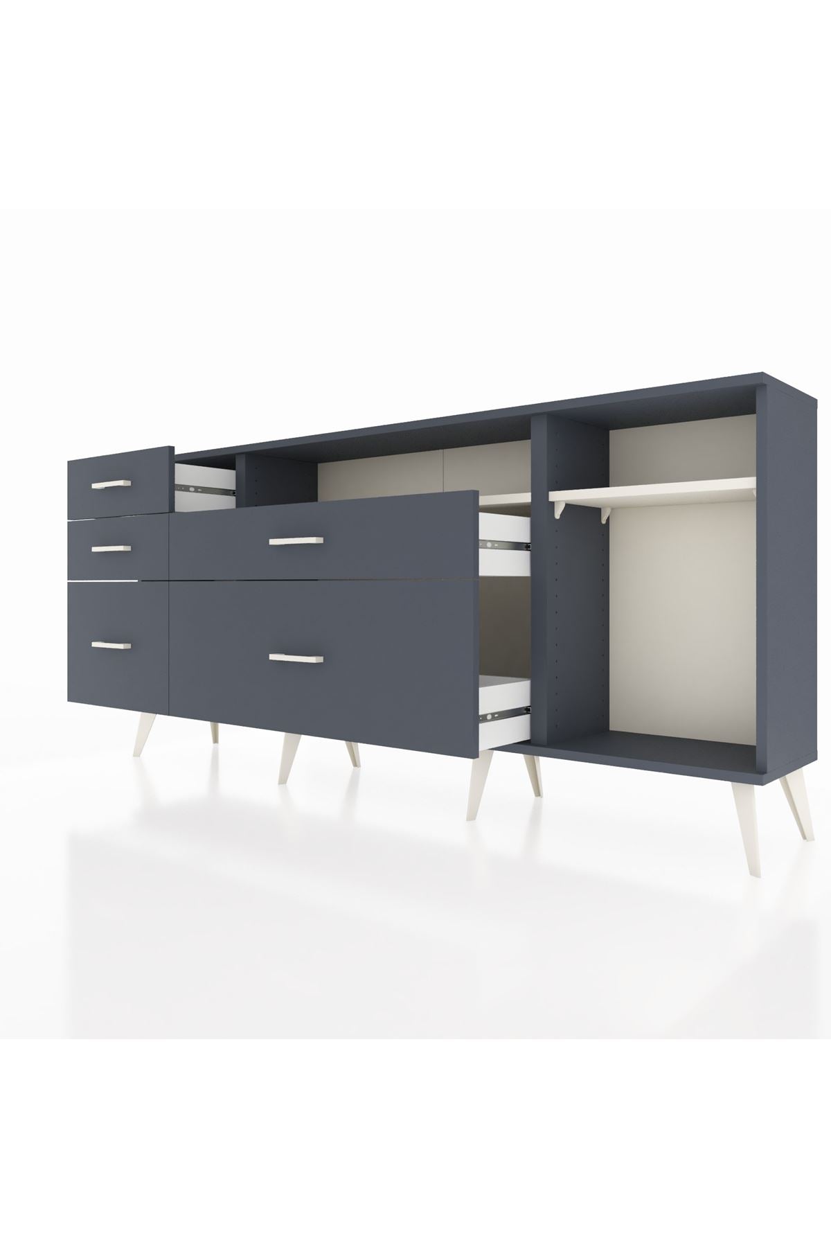 Arges Konsol 2 Raflı 5 Çekmeceli 176x30x83 - S148M015V14A