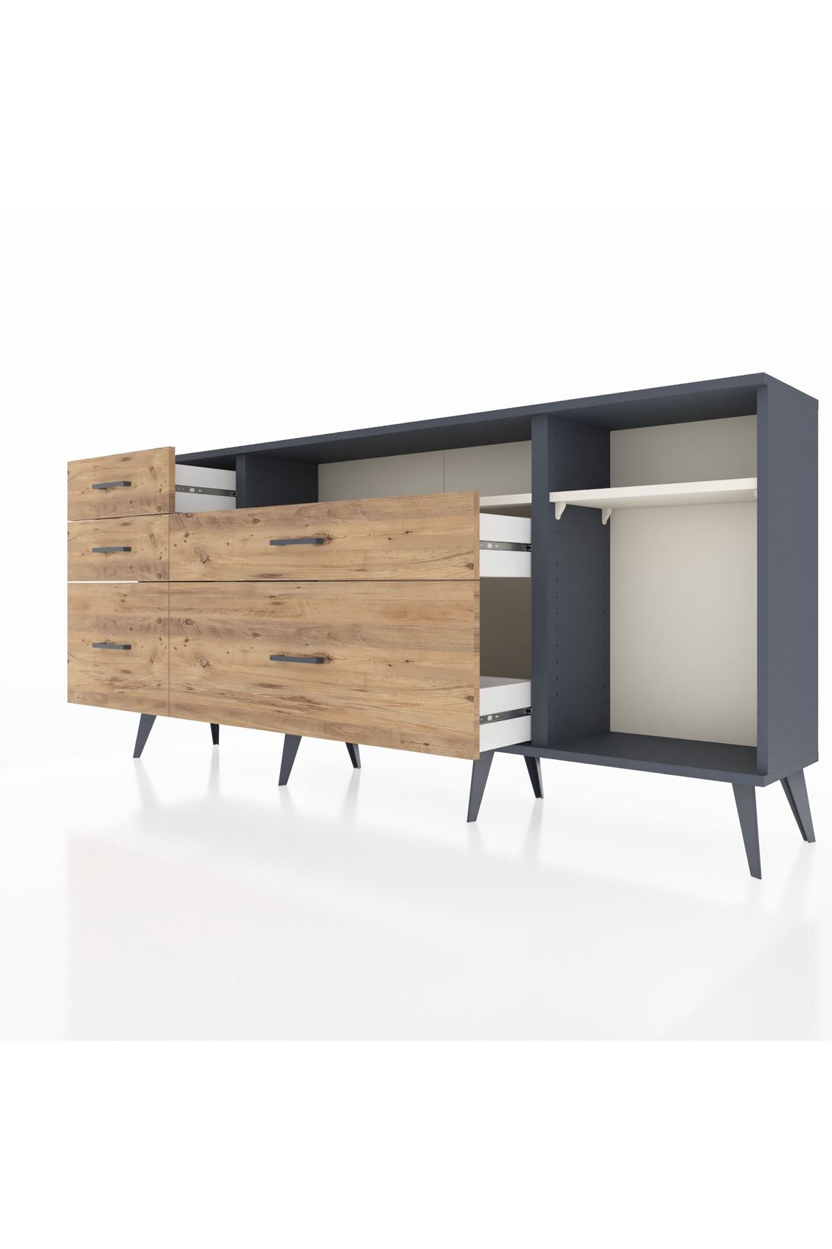 Arges Konsol 2 Raflı 5 Çekmeceli 176x30x83 - S148M015V15A