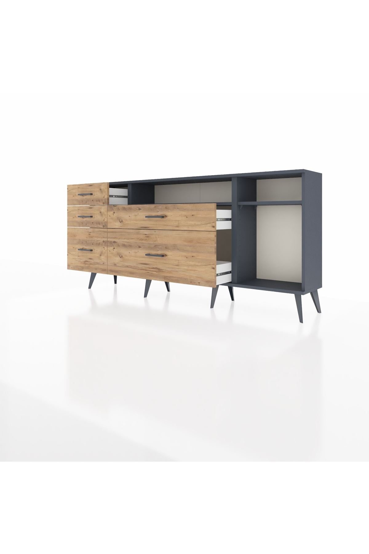 Arges Konsol 2 Raflı 5 Çekmeceli 176x30x83 - S148M015V18A