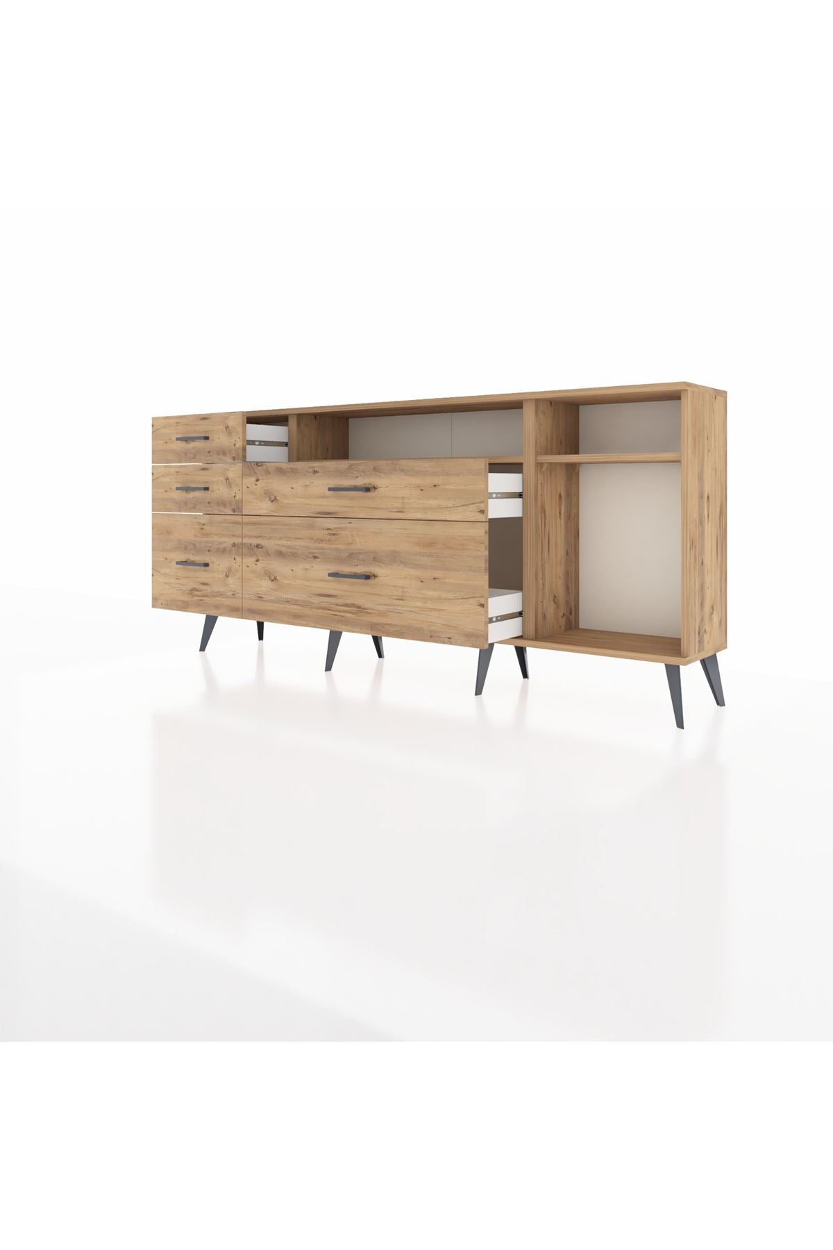 Arges Konsol 2 Raflı 5 Çekmeceli 176x30x83 - S148M015V21A