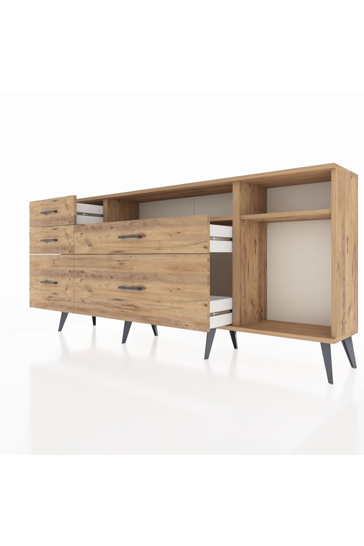 Arges Konsol 2 Raflı 5 Çekmeceli 176x30x83 - S148M015V21A