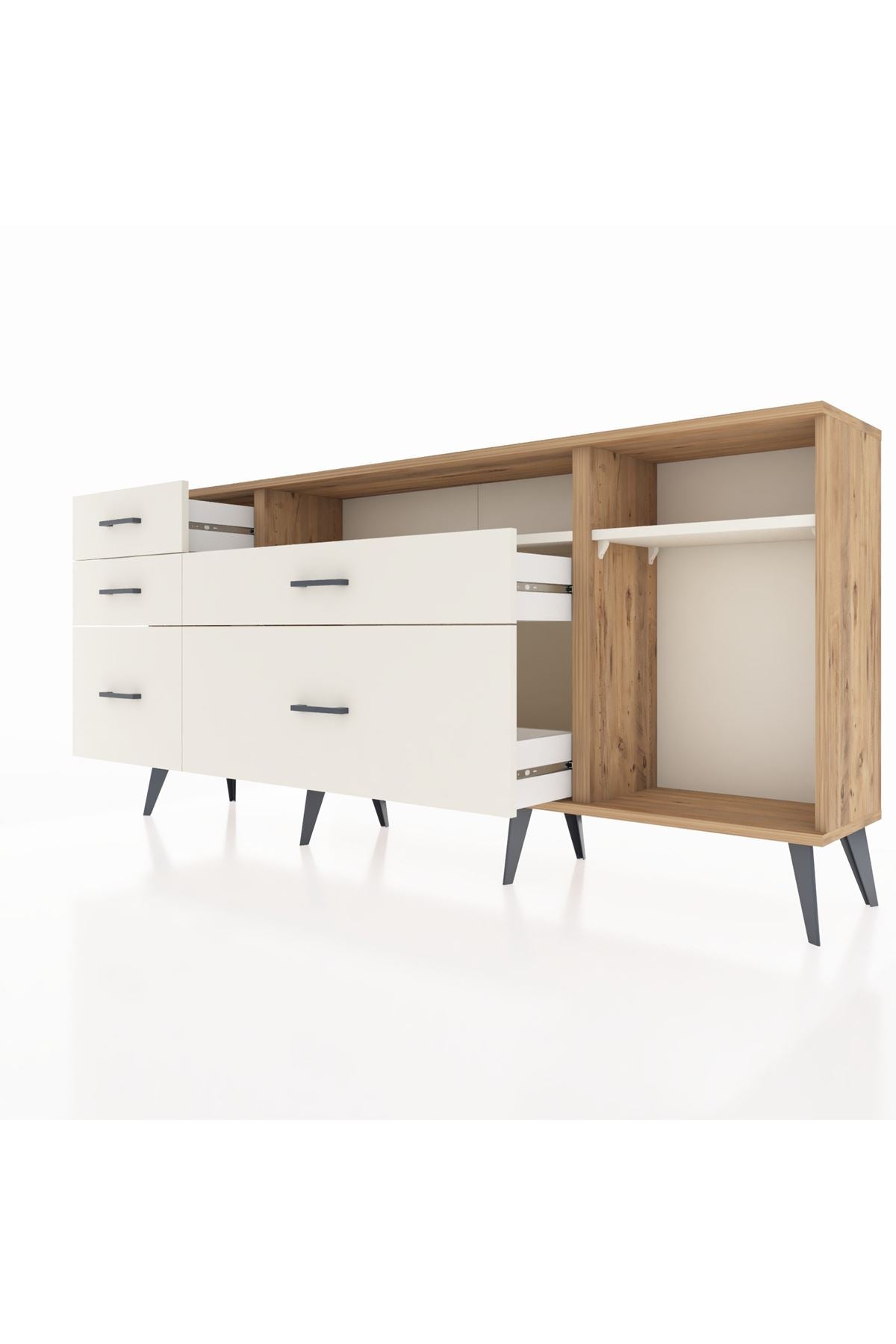 Arges Konsol 2 Raflı 5 Çekmeceli 176x30x83 - S148M015V22A