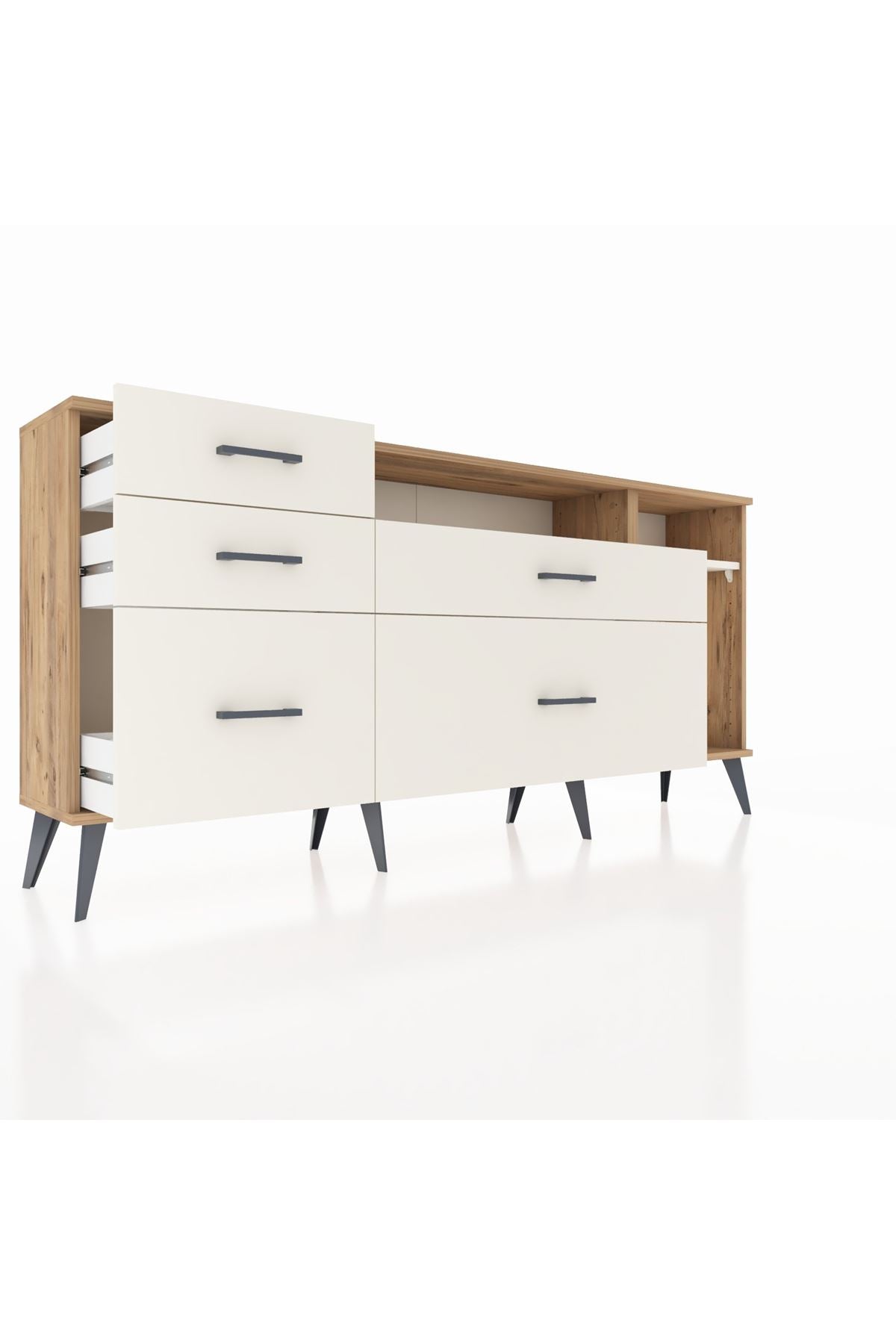 Arges Konsol 2 Raflı 5 Çekmeceli 176x30x83 - S148M015V22A