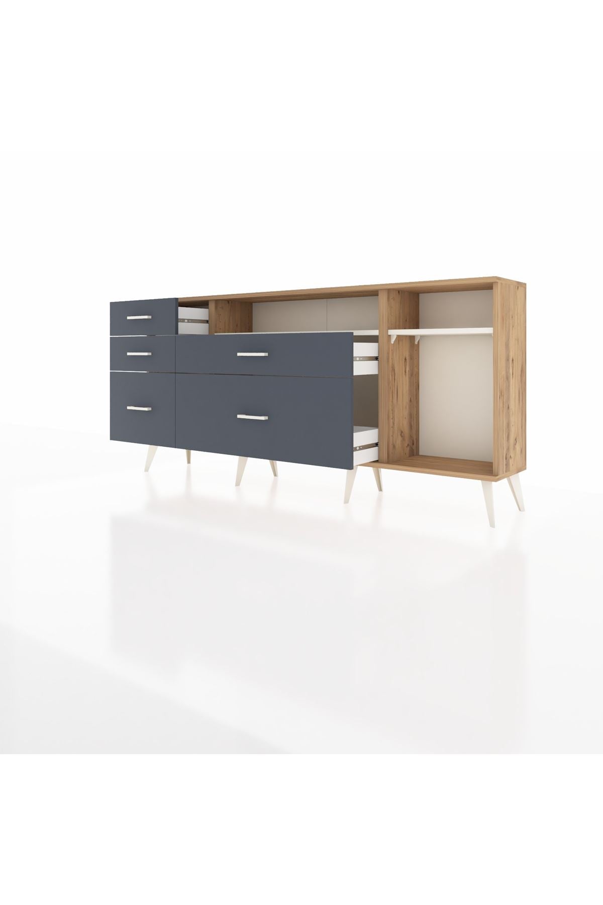 Arges Konsol 2 Raflı 5 Çekmeceli 176x30x83 - S148M015V23A