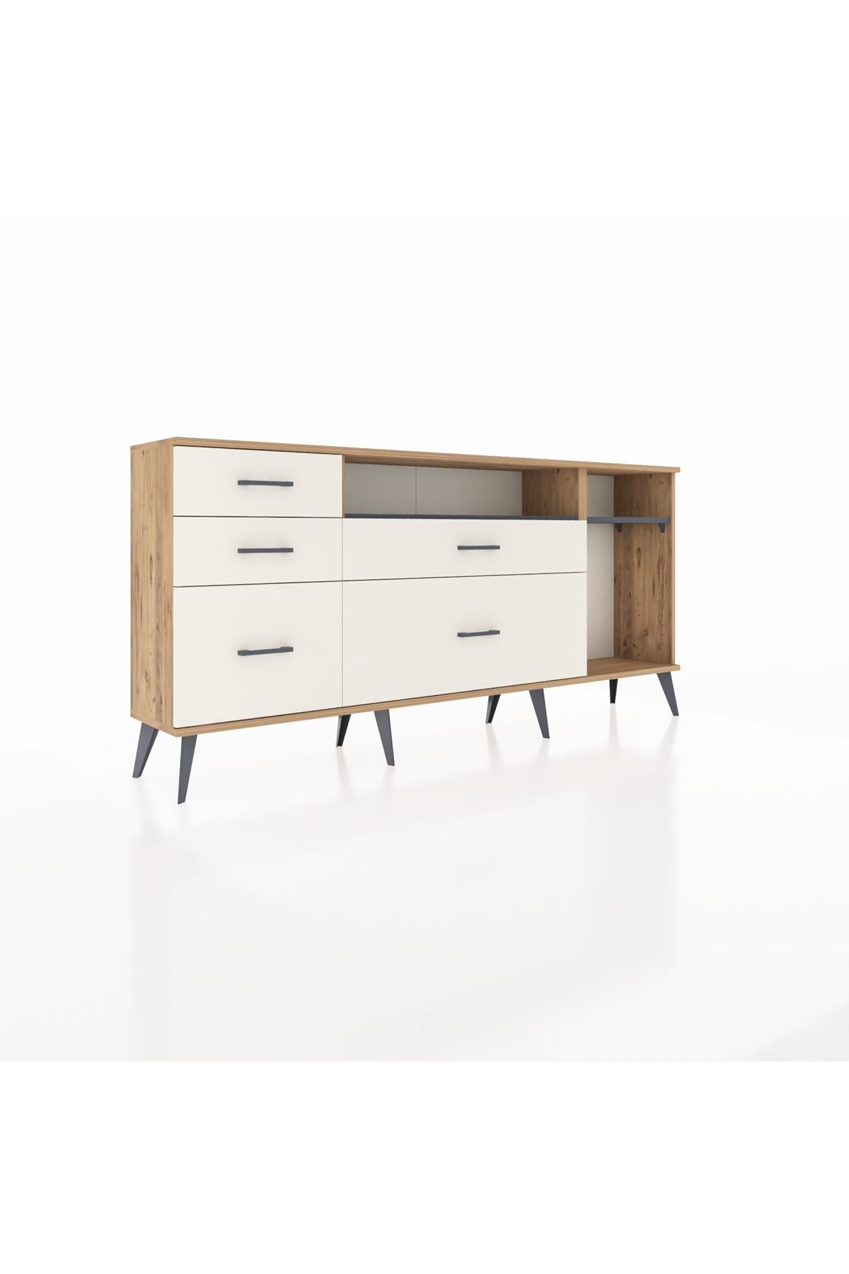 Arges Konsol 2 Raflı 5 Çekmeceli 176x30x83 - S148M015V25A