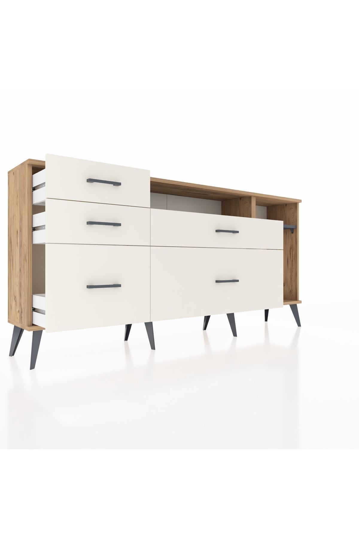 Arges Konsol 2 Raflı 5 Çekmeceli 176x30x83 - S148M015V25A