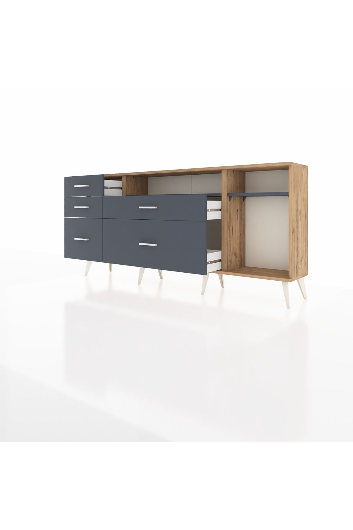 Arges Konsol 2 Raflı 5 Çekmeceli 176x30x83 - S148M015V26A