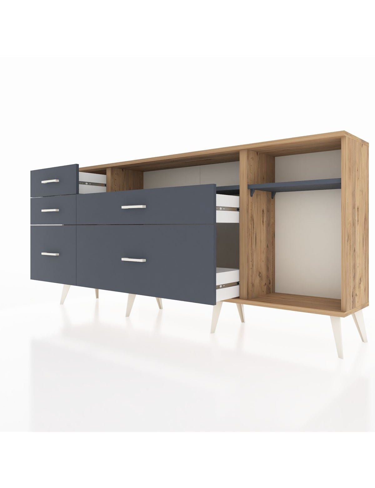 Arges Konsol 2 Raflı 5 Çekmeceli 176x30x83 - S148M015V26A