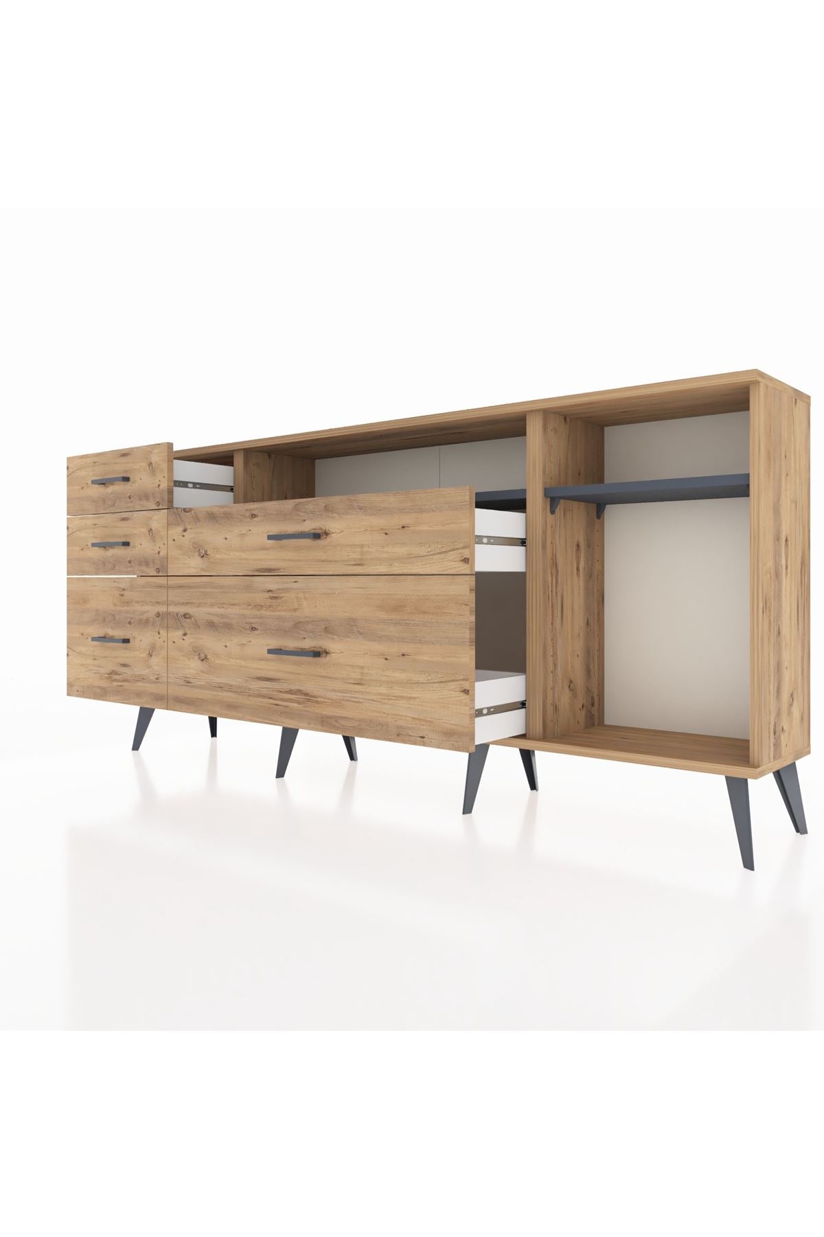 Arges Konsol 2 Raflı 5 Çekmeceli 176x30x83 - S148M015V27A