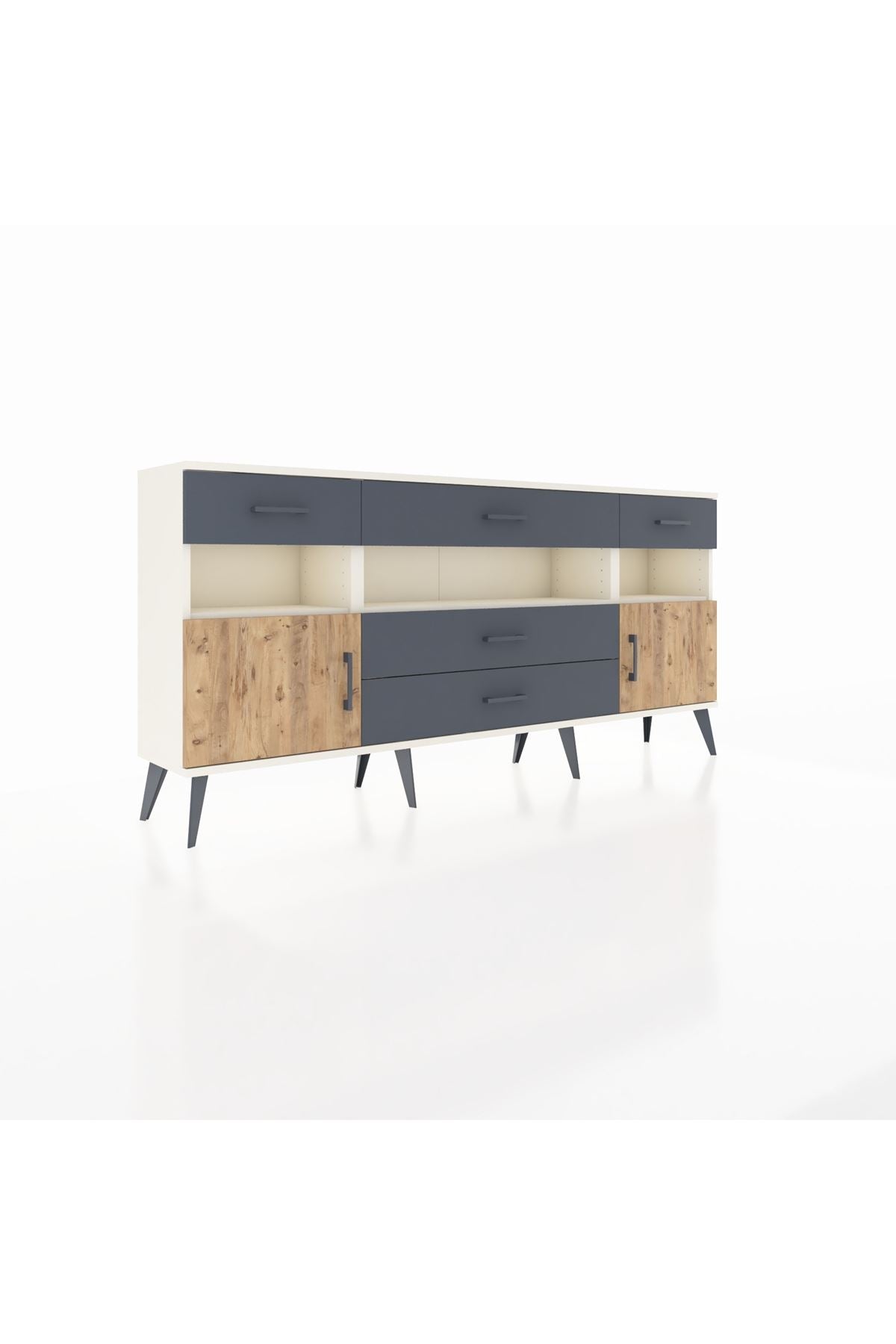 Arges Konsol 3 Raflı 5 Çekmeceli 2 Kapaklı 176x30x83 - S148M016V02A