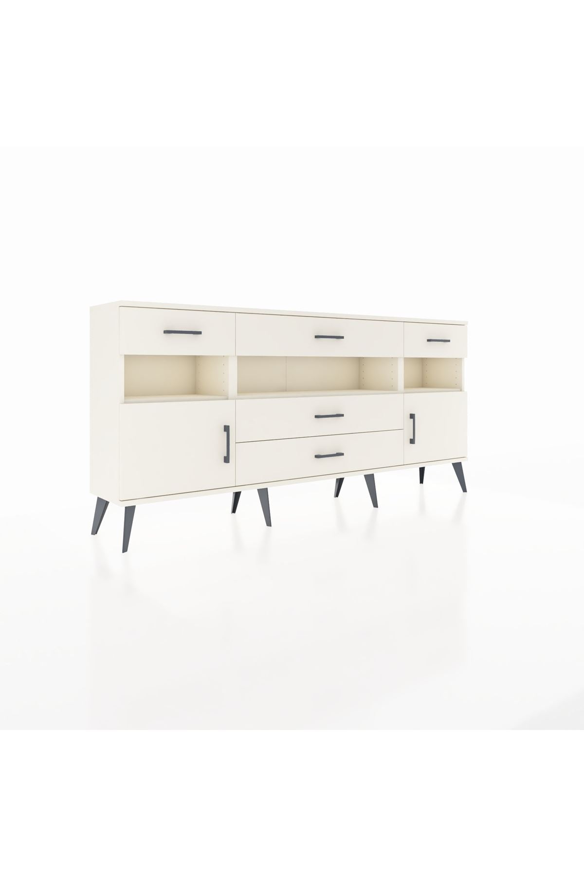 Arges Konsol 3 Raflı 5 Çekmeceli 2 Kapaklı 176x30x83 - S148M016V04A