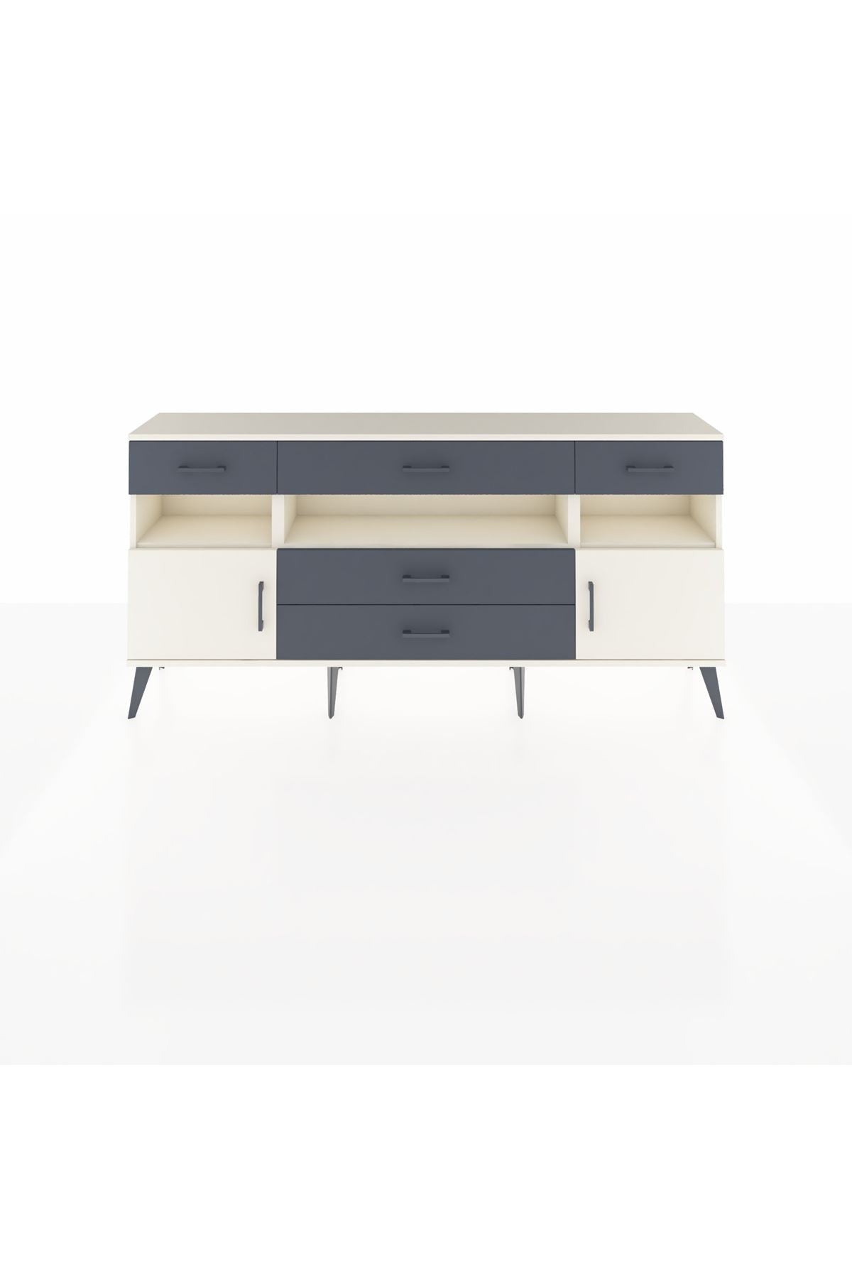 Arges Konsol 3 Raflı 5 Çekmeceli 2 Kapaklı 176x30x83 - S148M016V05A