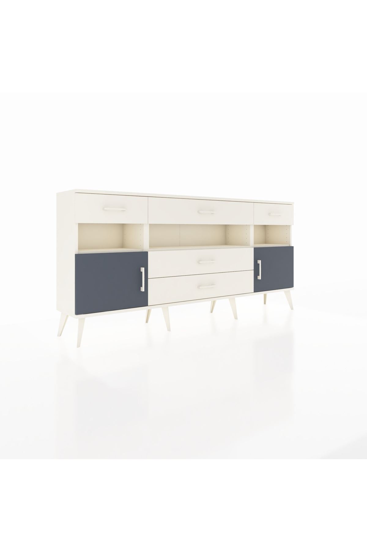Arges Konsol 3 Raflı 5 Çekmeceli 2 Kapaklı 176x30x83 - S148M016V07A