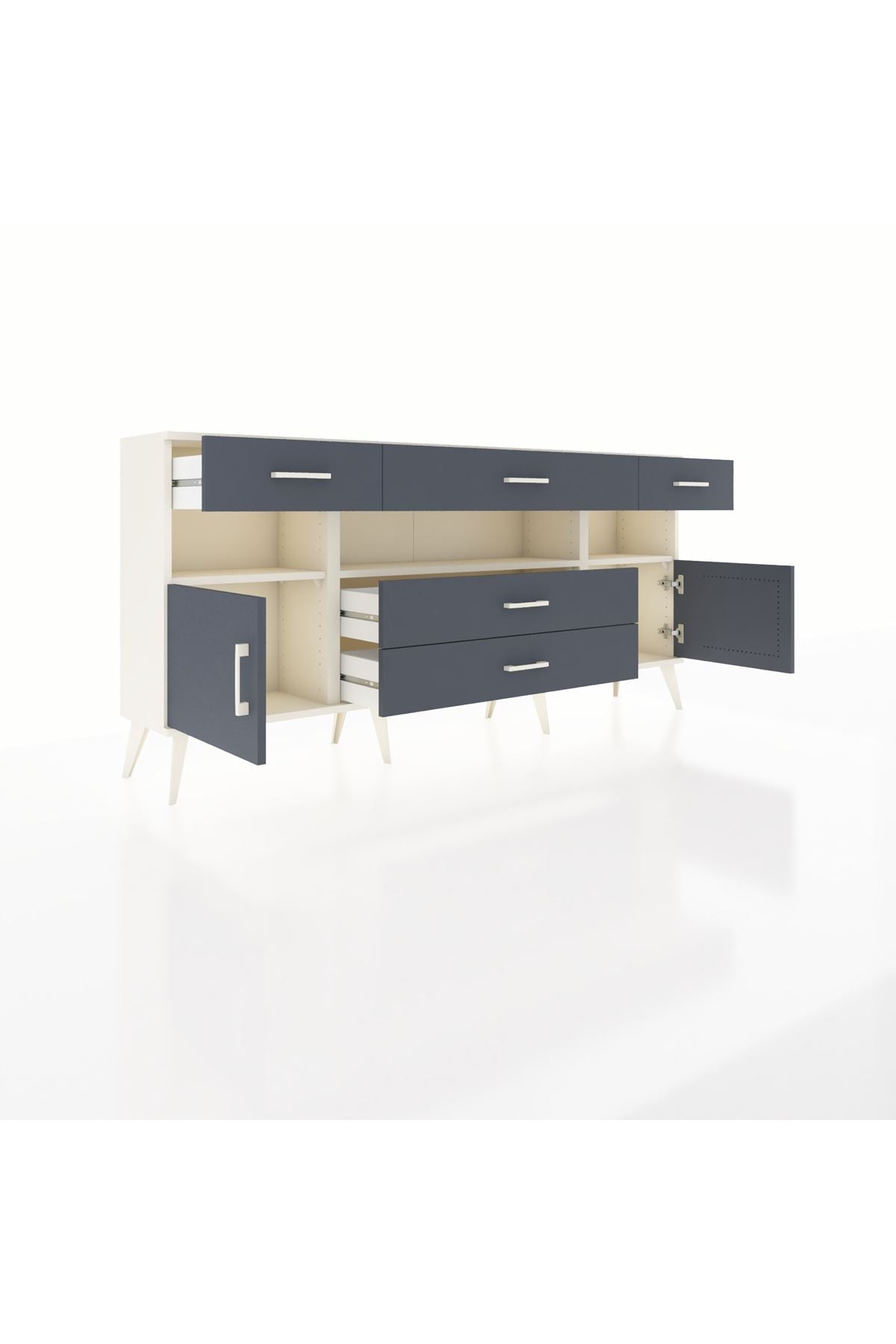 Arges Konsol 3 Raflı 5 Çekmeceli 2 Kapaklı 176x30x83 - S148M016V08A