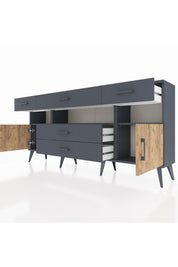 Arges Konsol 3 Raflı 5 Çekmeceli 2 Kapaklı 176x30x83 - S148M016V11A